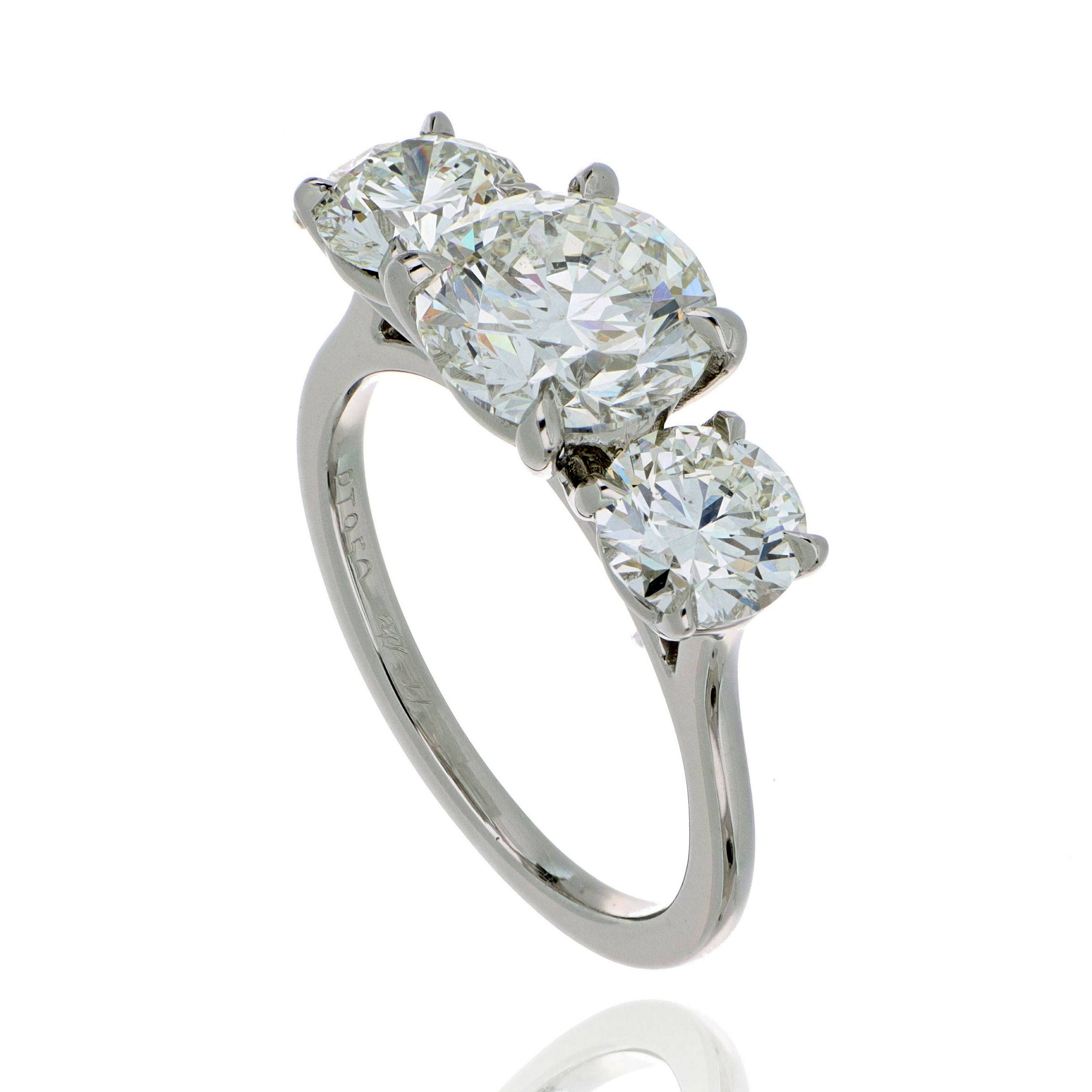 Platinum 3 Stone Diamond Ring - Charles Koll Jewelers