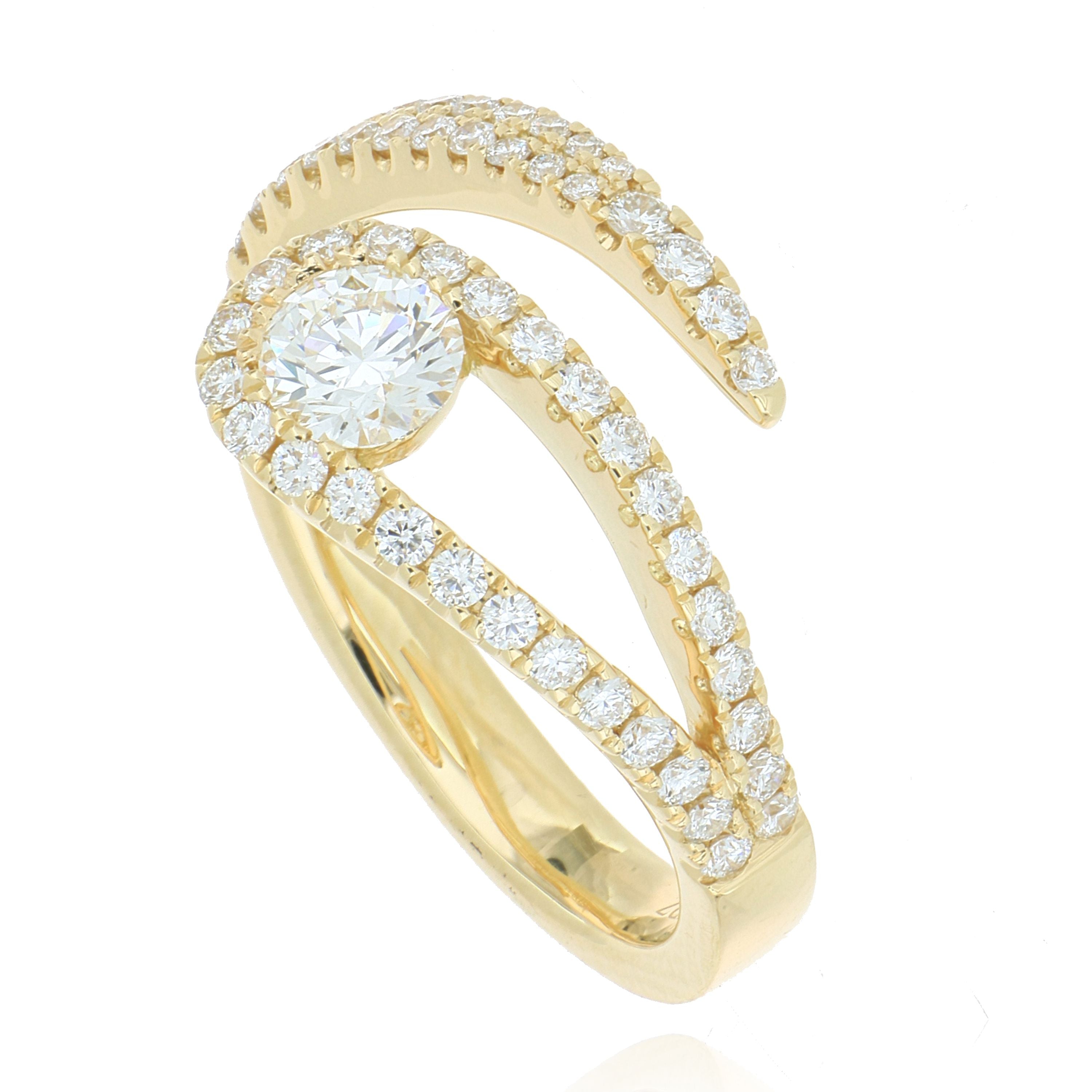18k Yellow Gold Diamond Fashion Ring
