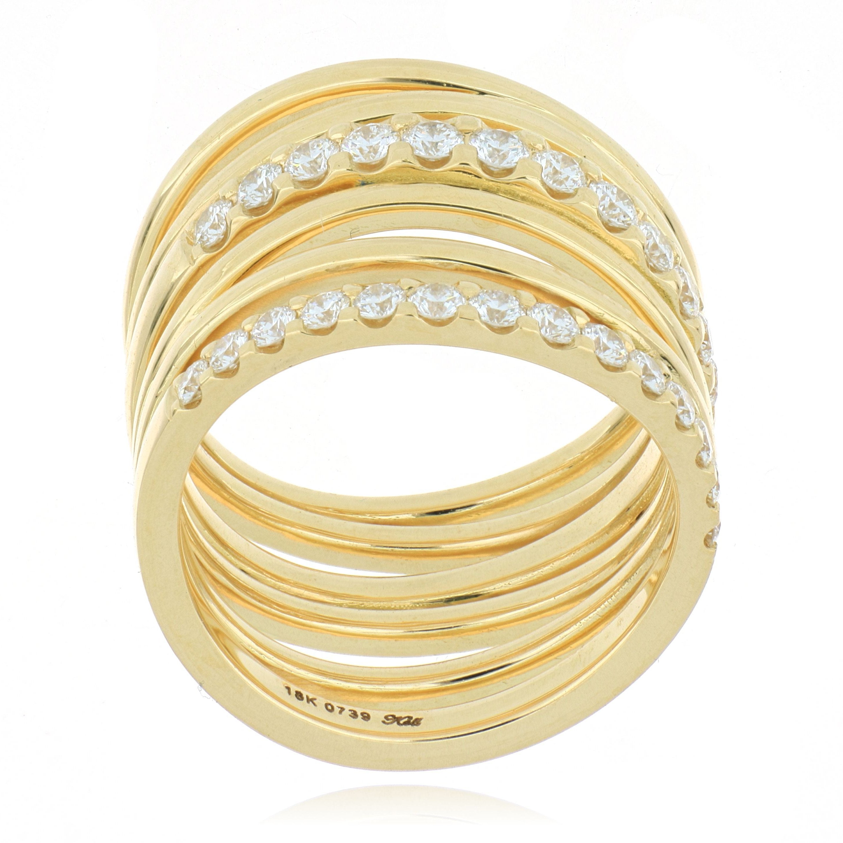 18k Yellow Gold Diamond Fashion Ring