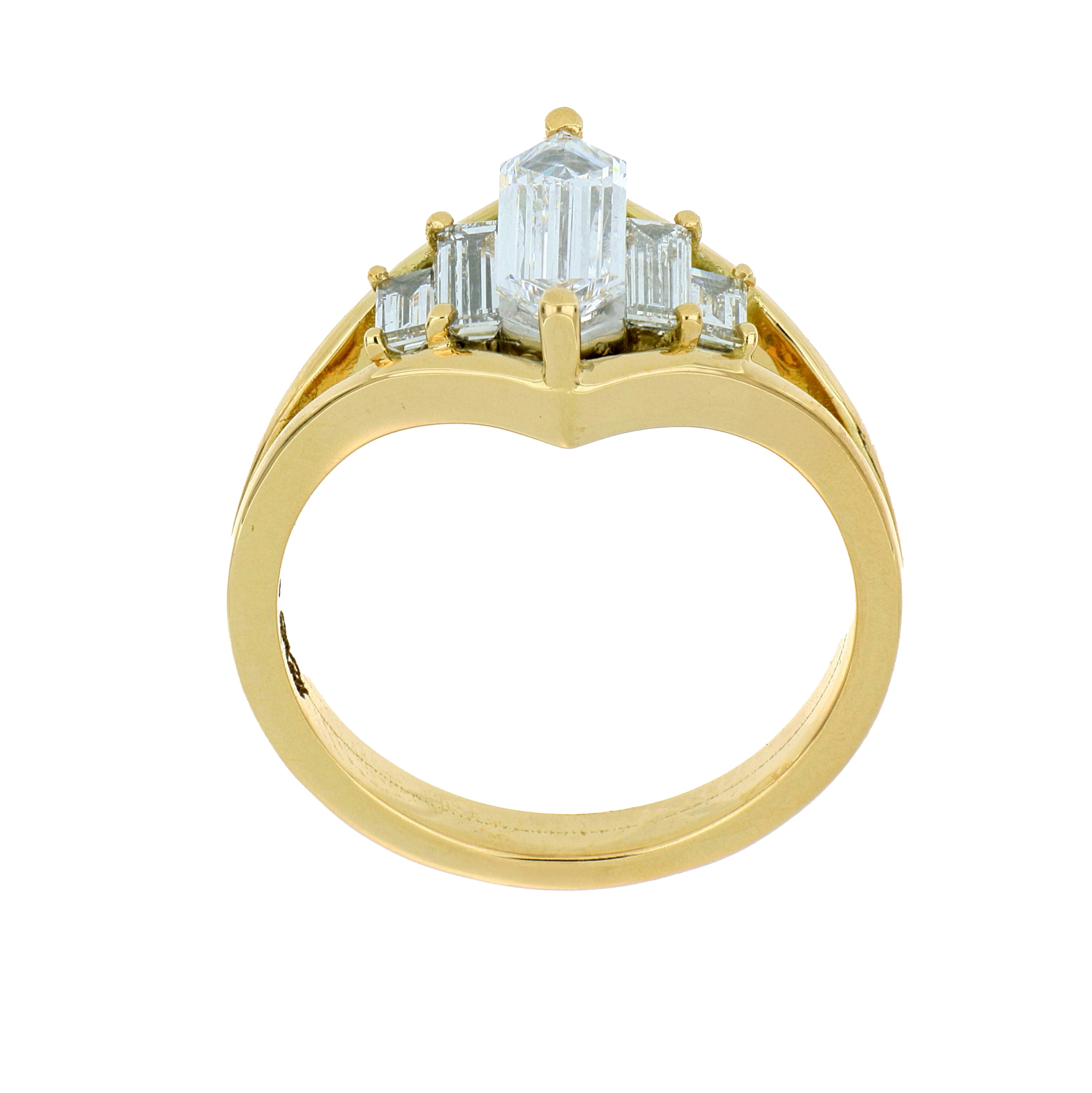 18k Yellow Gold and Platinum Diamond Ring