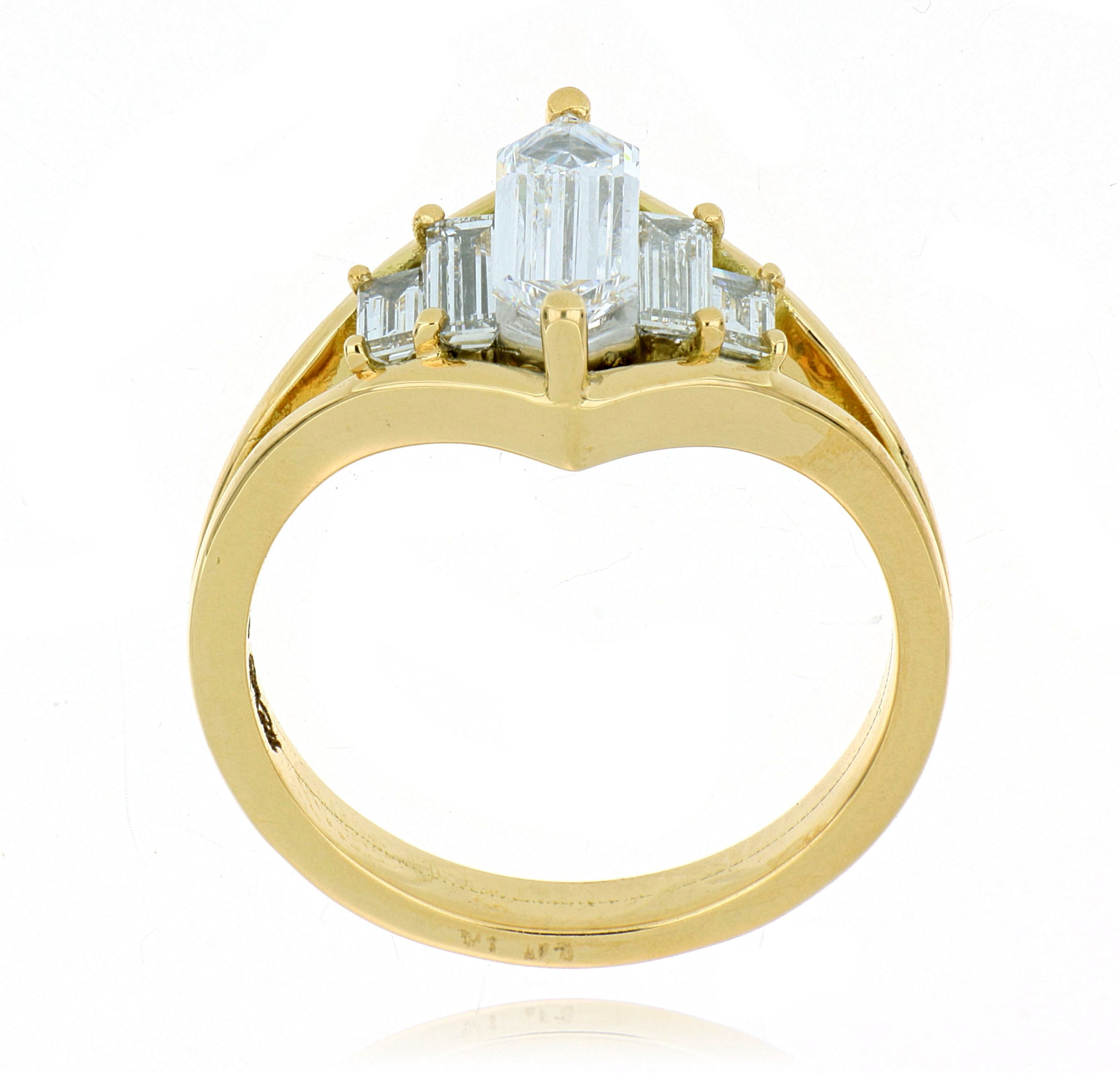18k Yellow Gold and Platinum Diamond Ring
