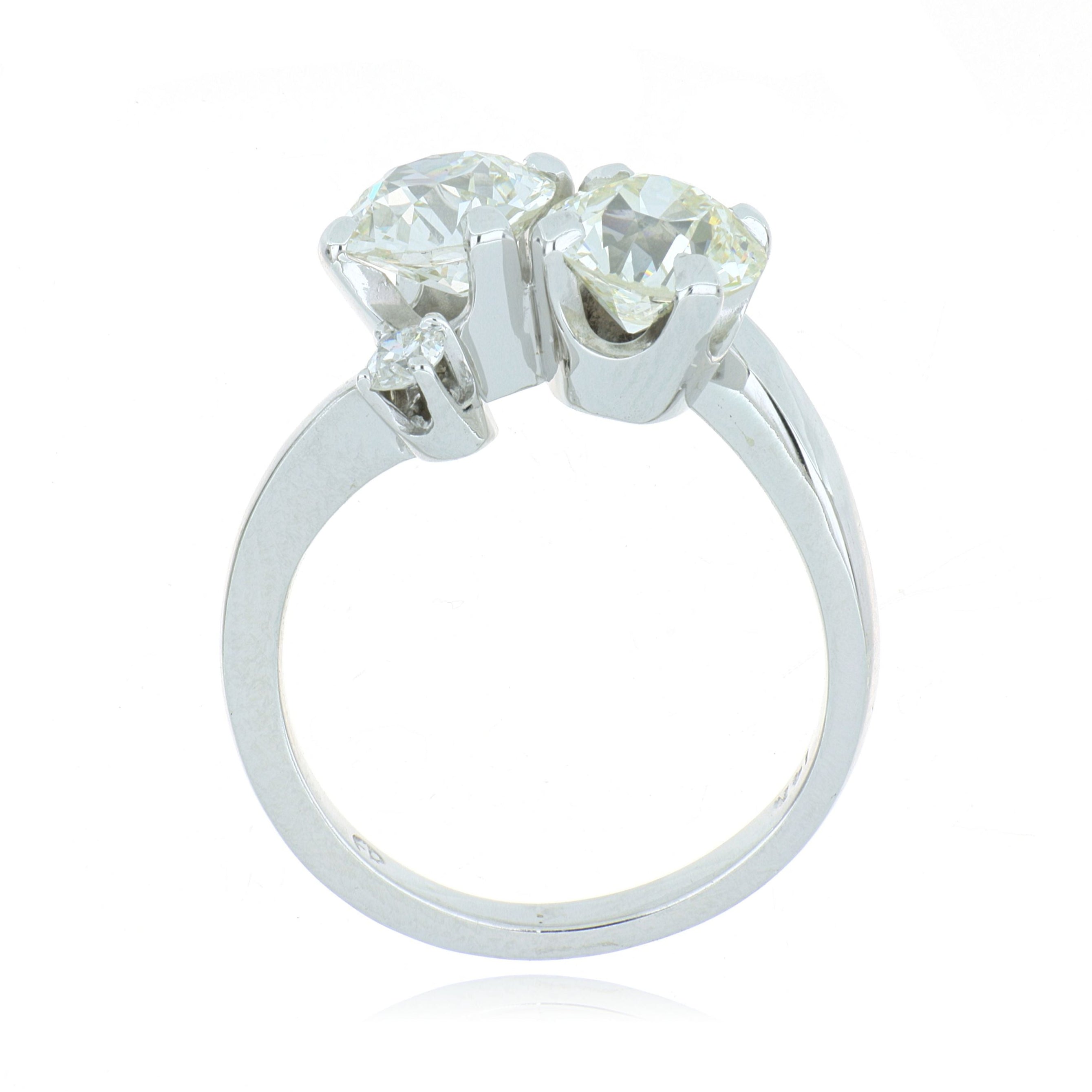 14k White Gold Old Mine Cut Diamond Ring