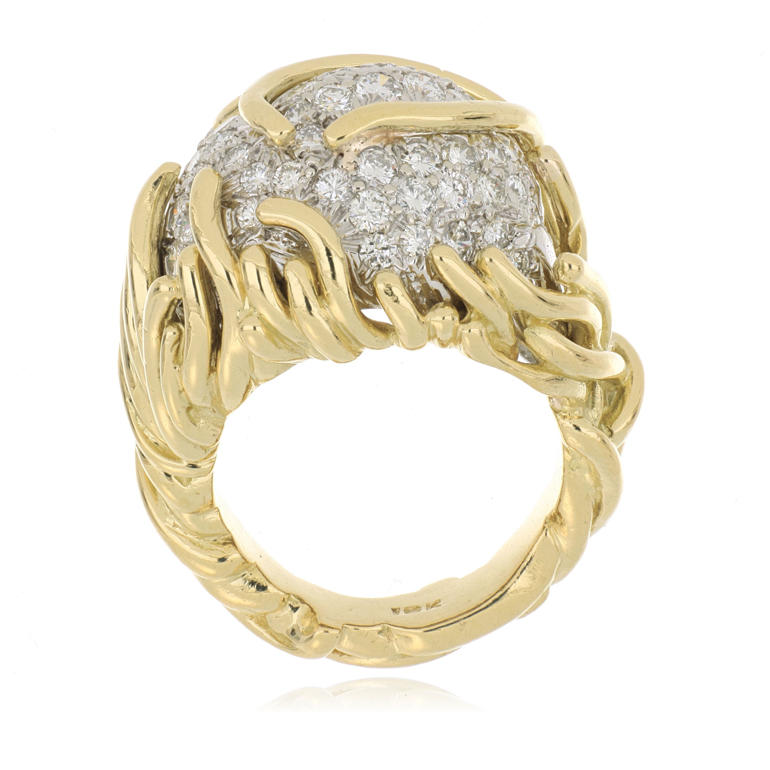 18k Yellow and White Gold Diamond Ring