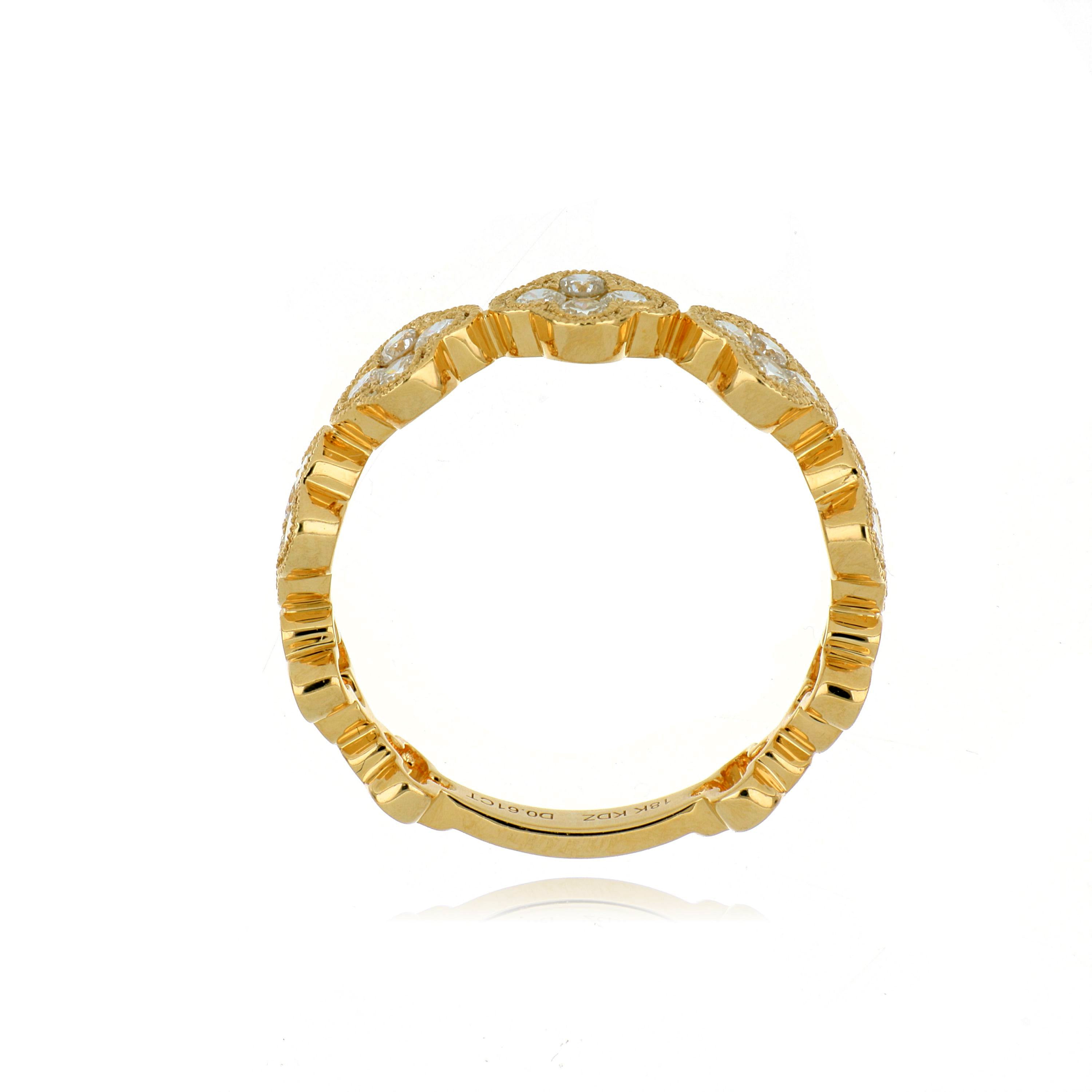 18k Yellow Gold Diamond Motif Ring