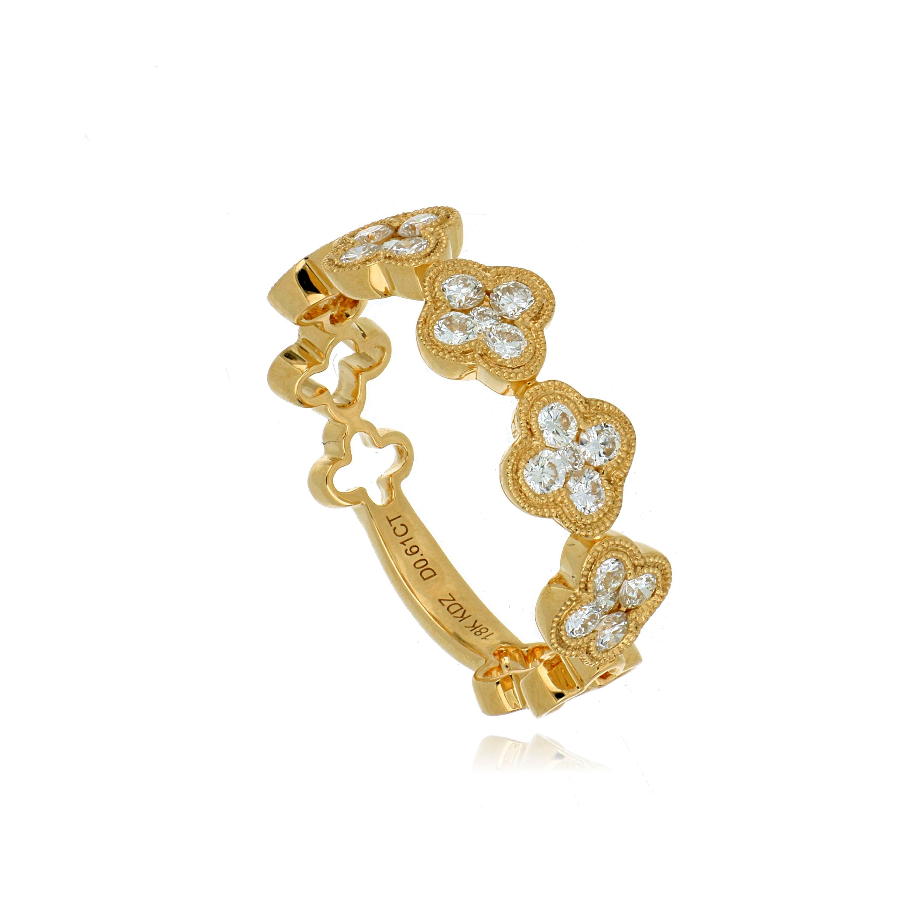 18k Yellow Gold Diamond Motif Ring