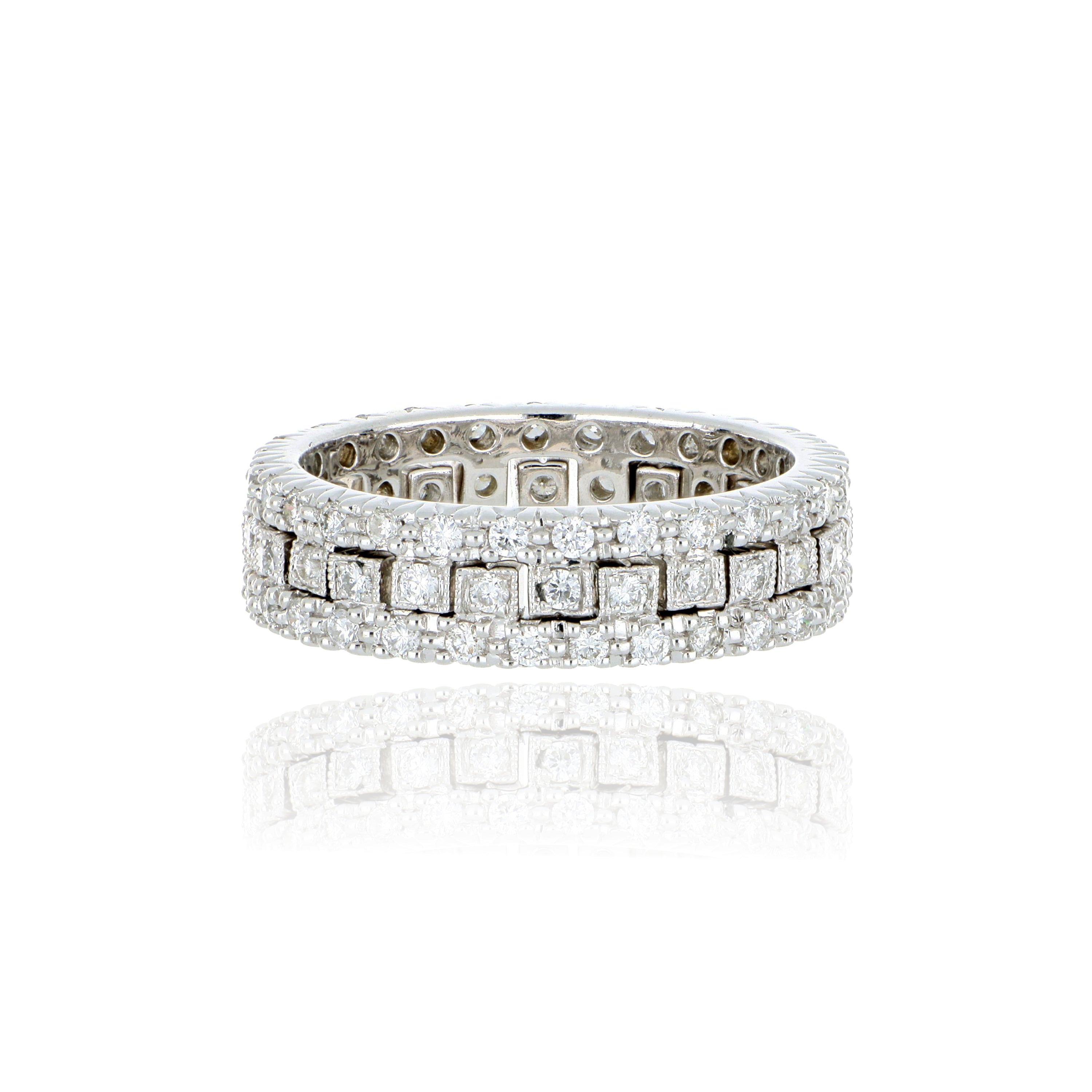 14k White Gold Interlocking Diamond Rings - Charles Koll Jewelers