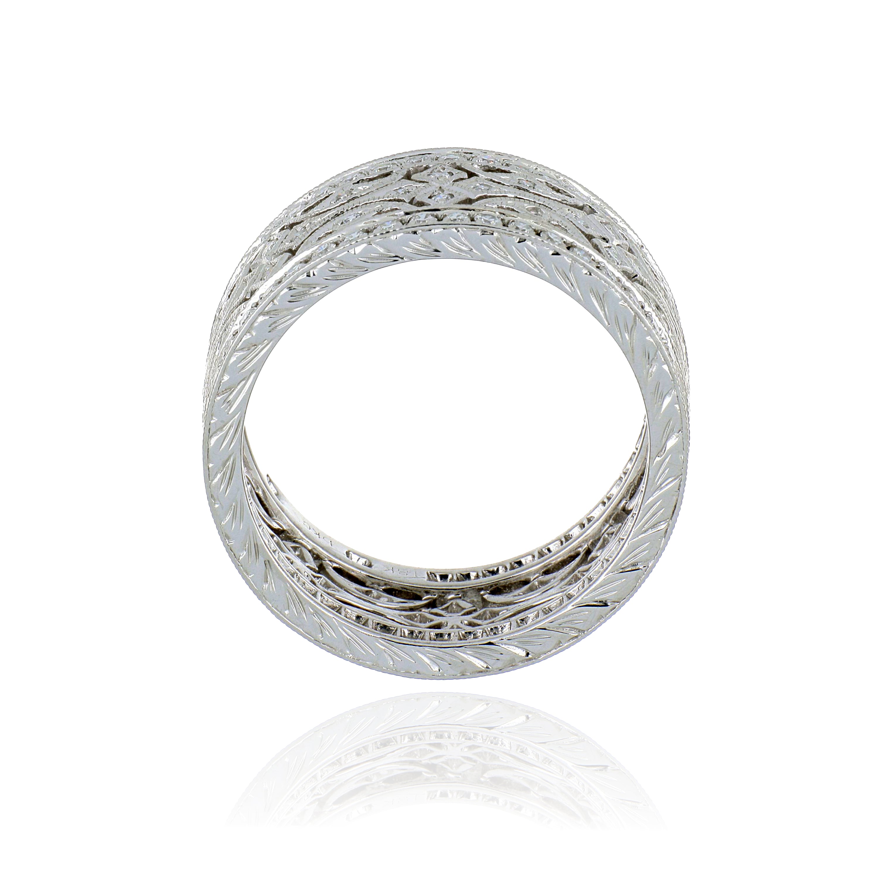 18k White Gold Diamond Right Hand Ring - Charles Koll Jewelers