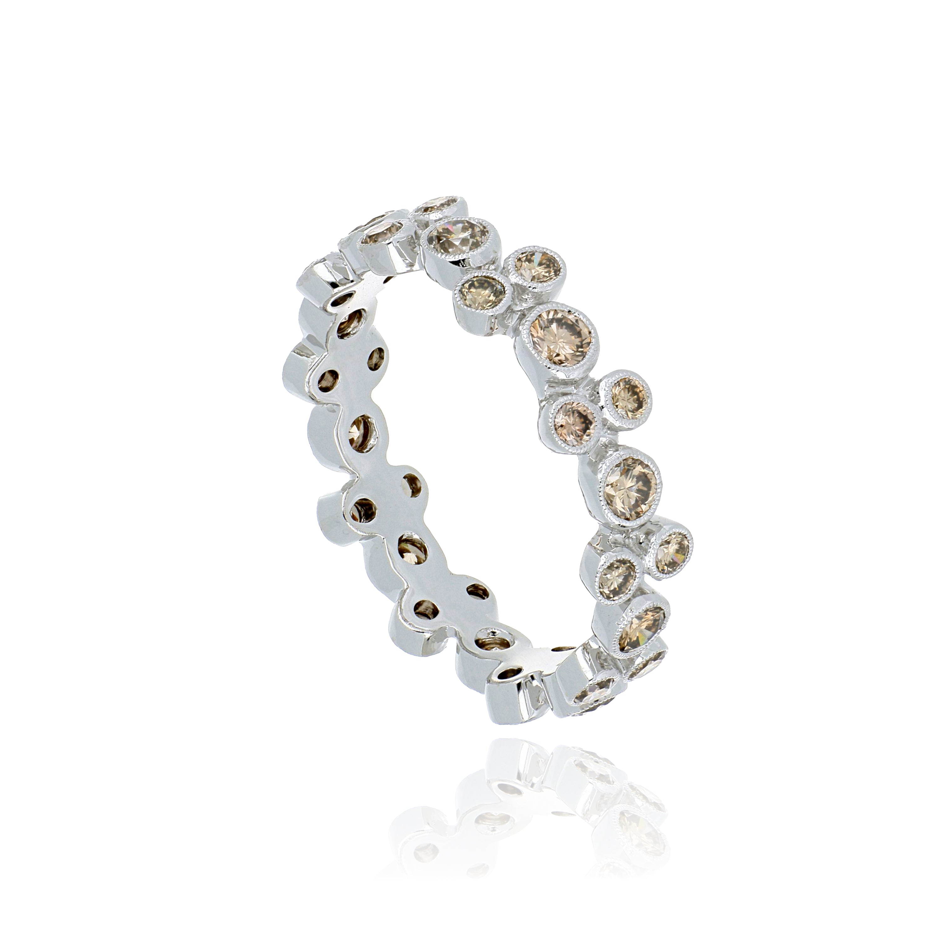 14k White Gold Brown Diamond Cluster Ring - Charles Koll Jewelers