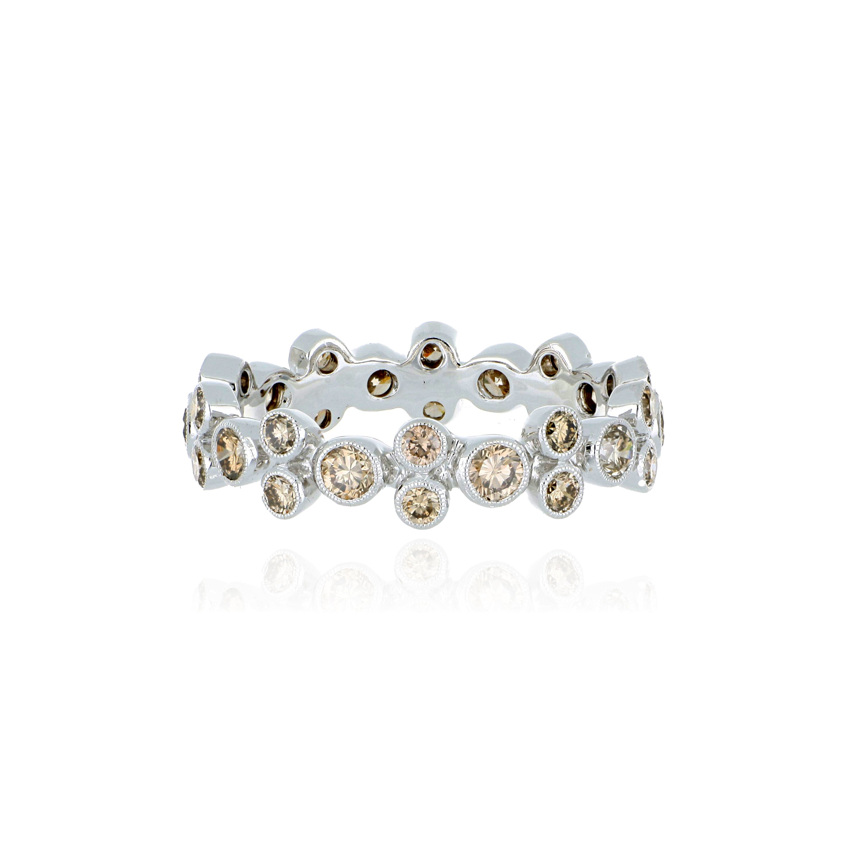14k White Gold Brown Diamond Cluster Ring - Charles Koll Jewelers