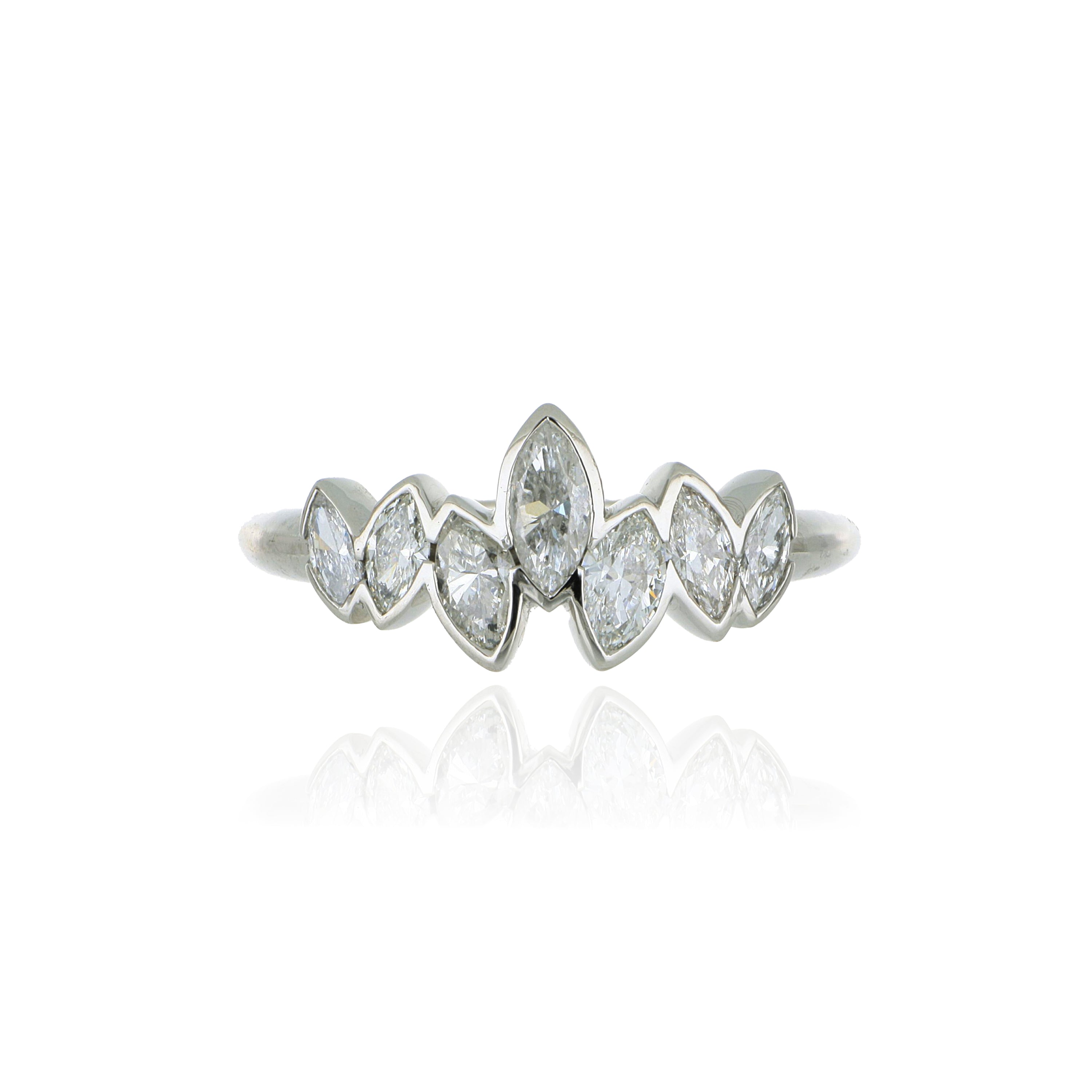 Platinum Scattered Marquise Diamond RIng
