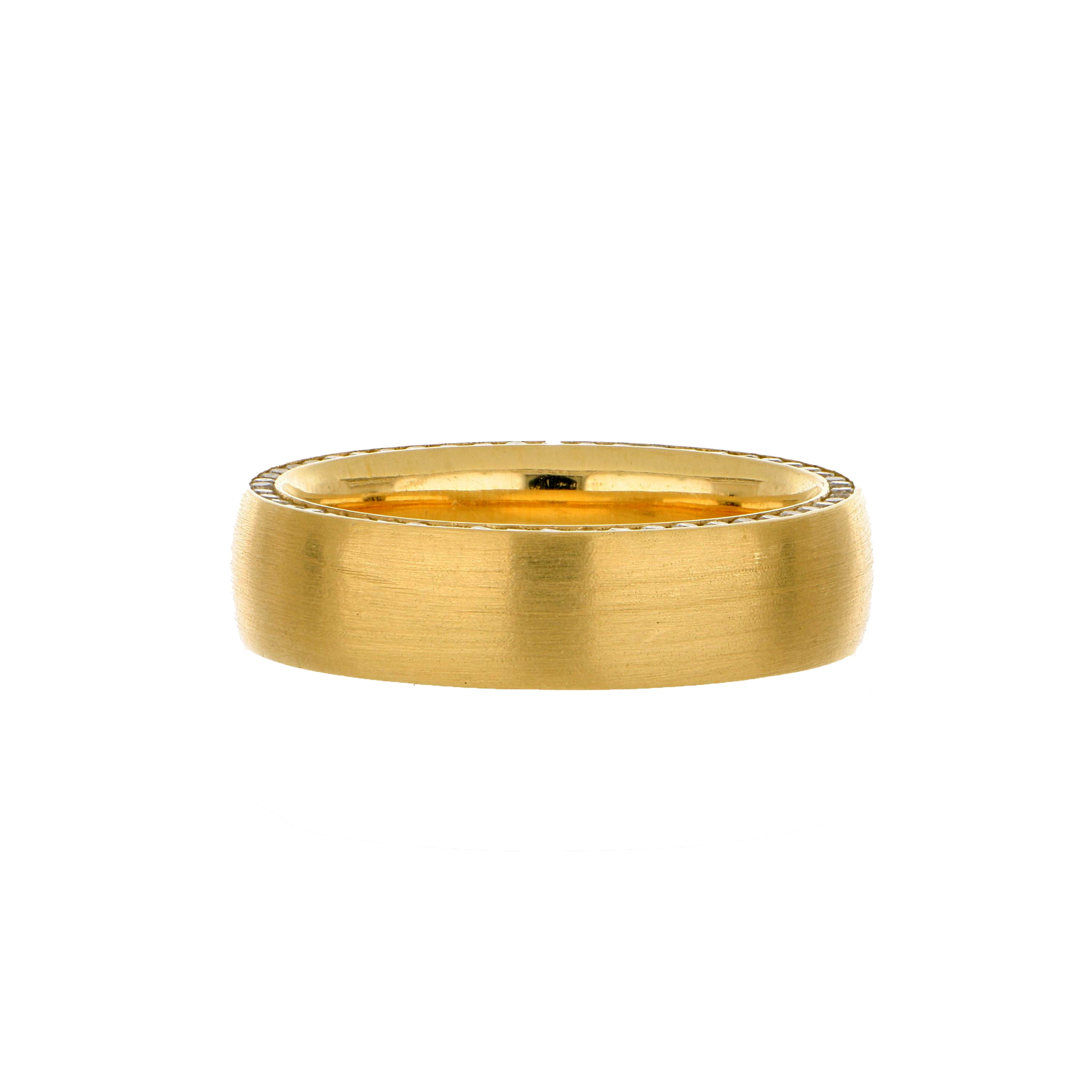 18k Yellow Gold Men's Diamond Wedding Band