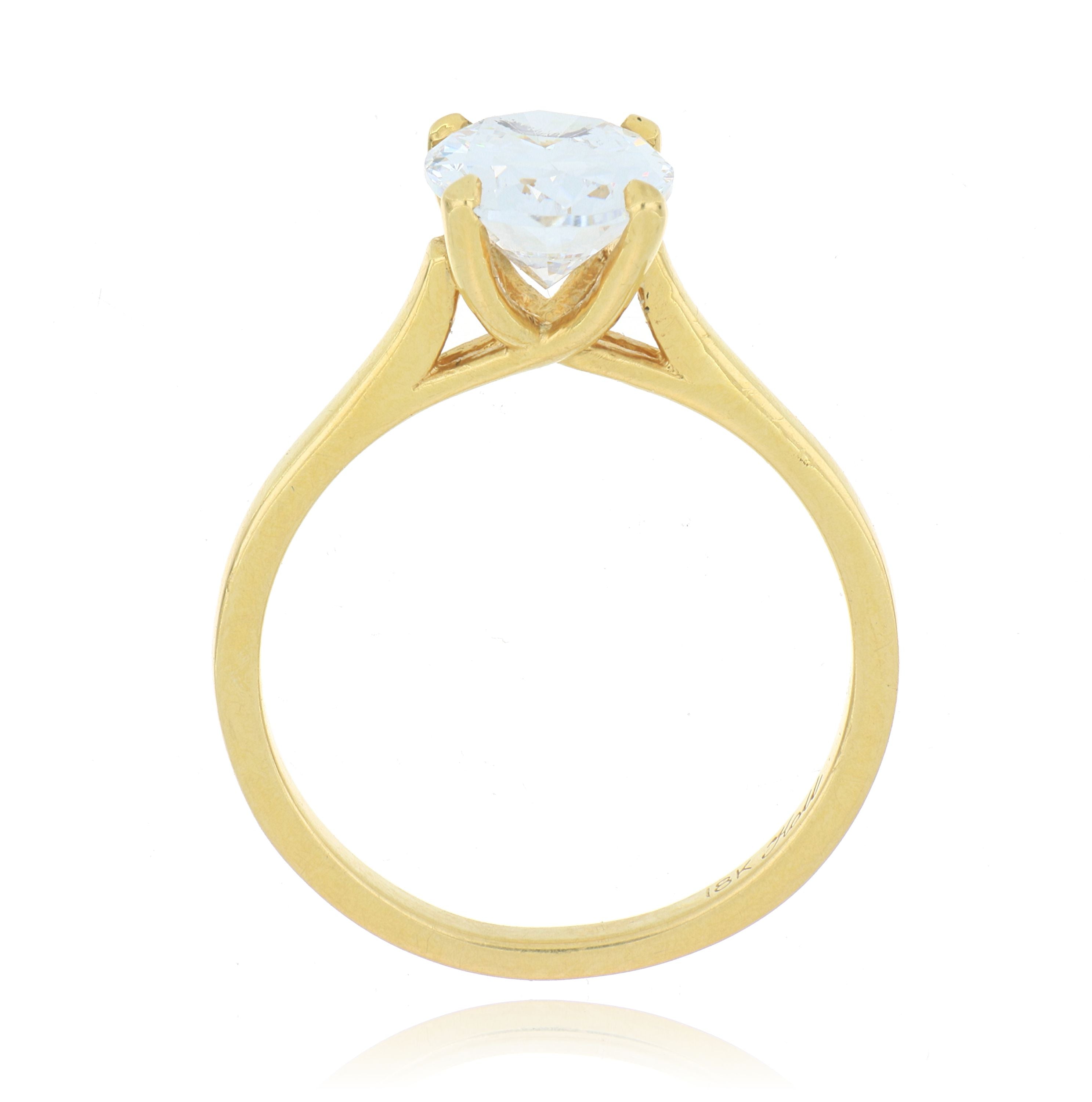 18k Yellow Gold Trellis Oval Solitaire Engagement Ring Semi-Mount - Charles Koll Jewelers