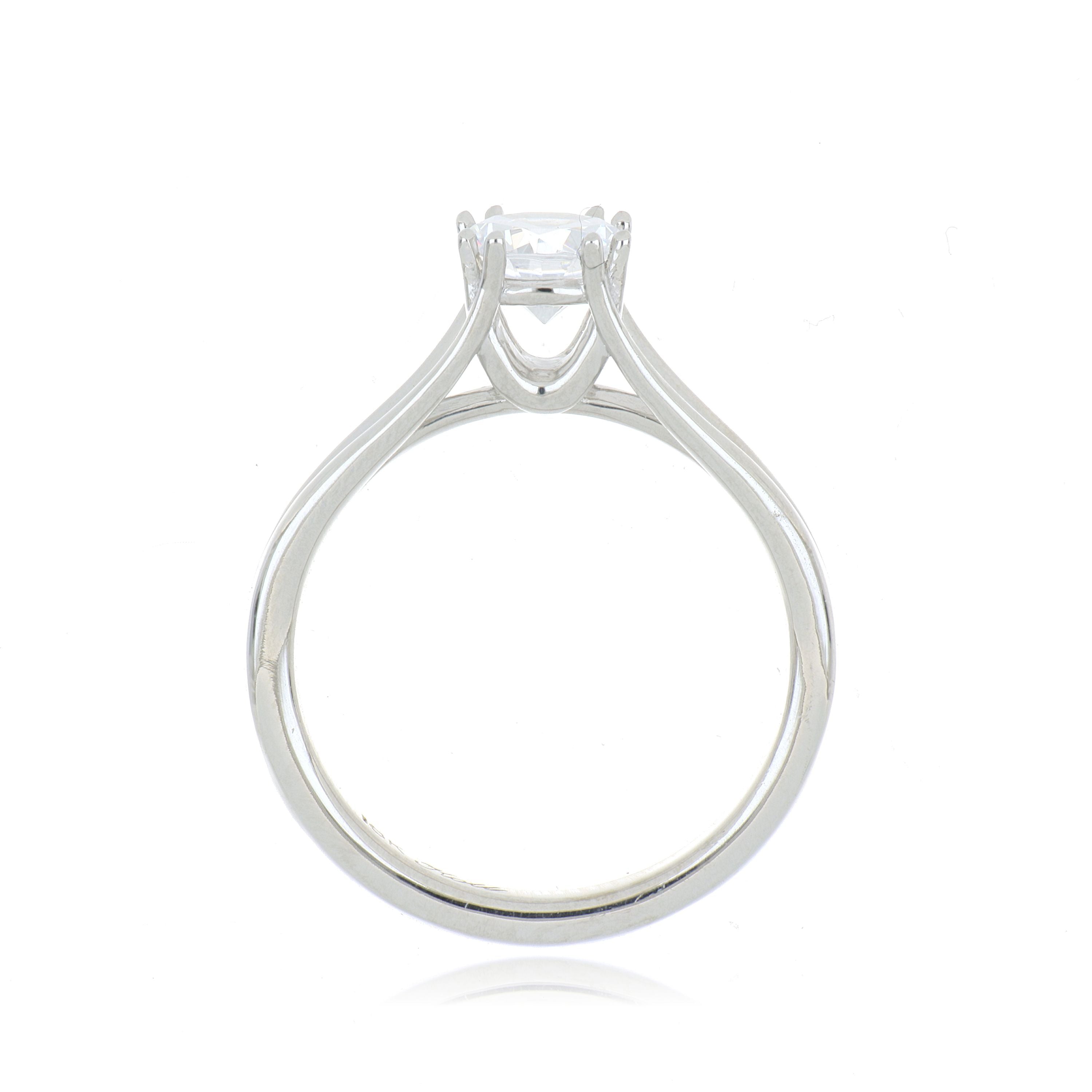 18k White Gold Solitaire Engagement Ring Semi Mount