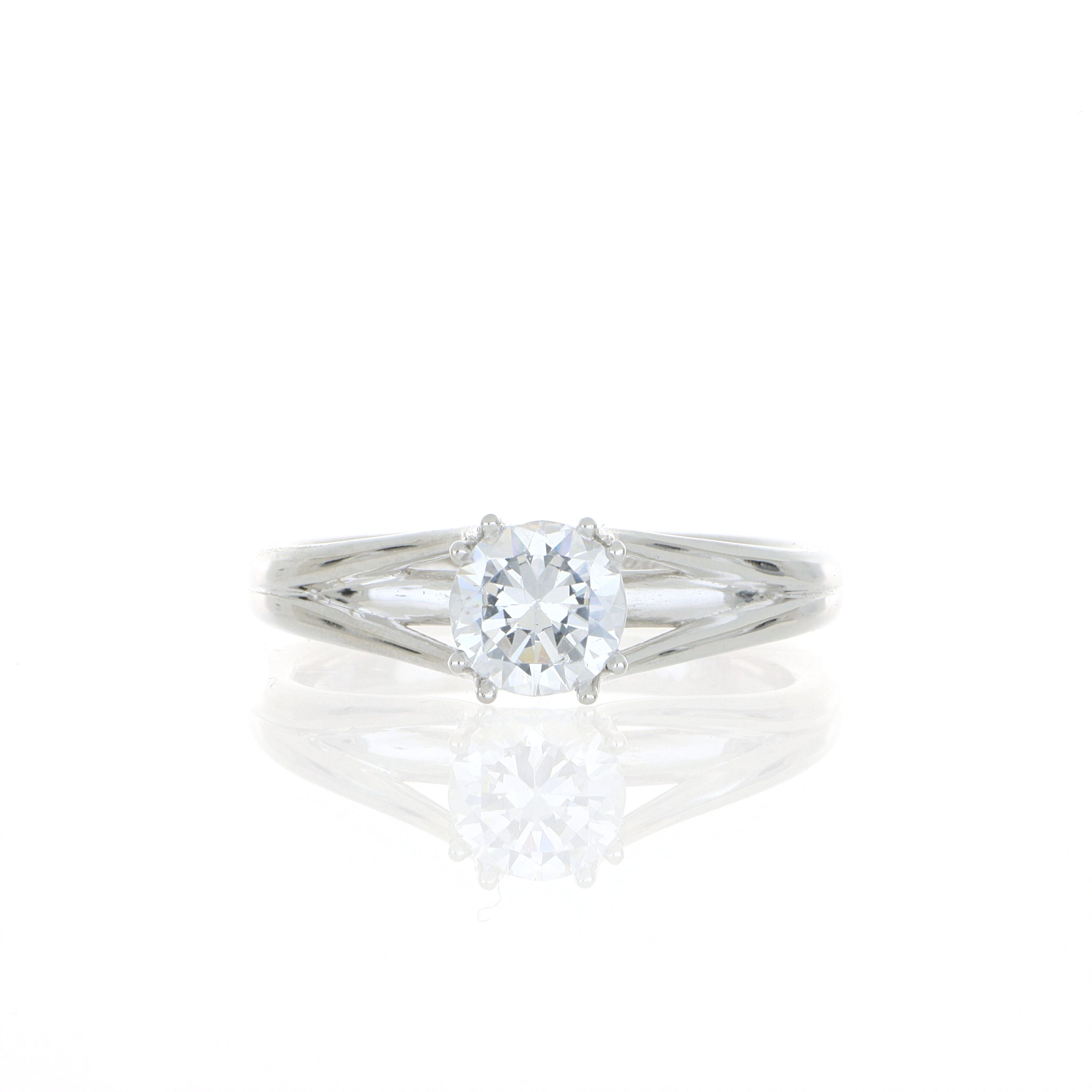 18k White Gold Solitaire Engagement Ring Semi Mount