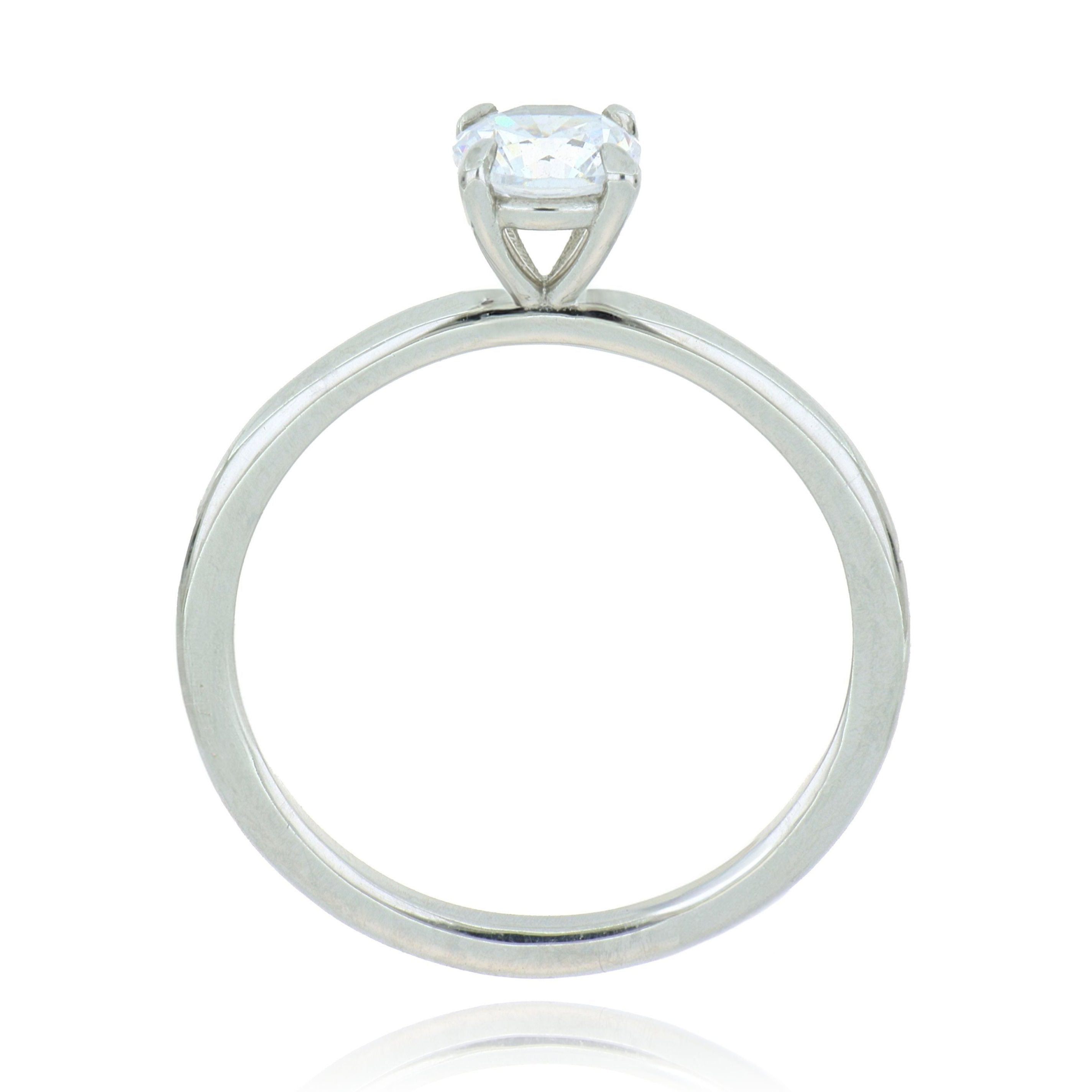 18k White Gold Solitaire Engagement Ring Semi-Mount - Charles Koll Jewelers