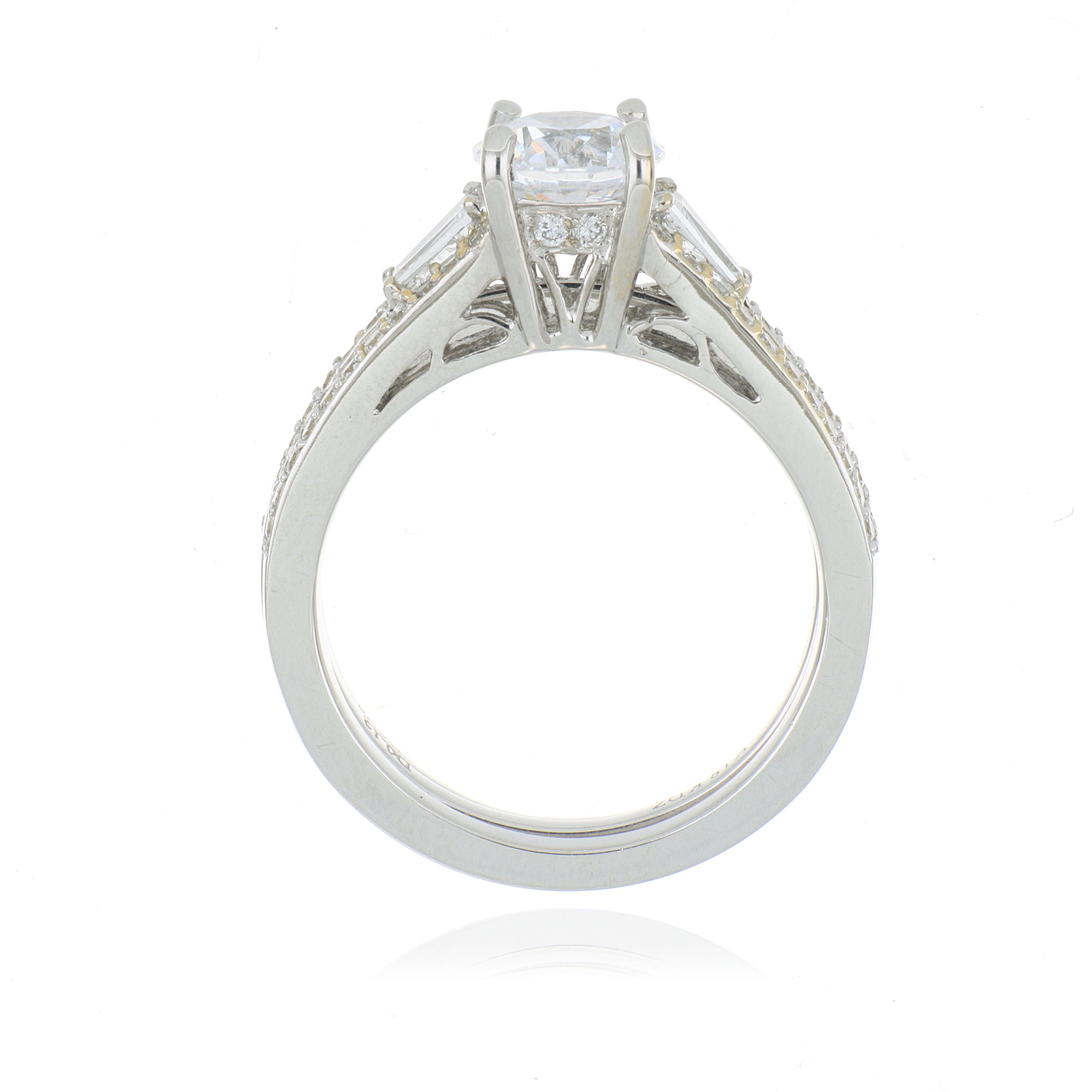18k White Gold Diamond Accented Bridal Set Semi Mount