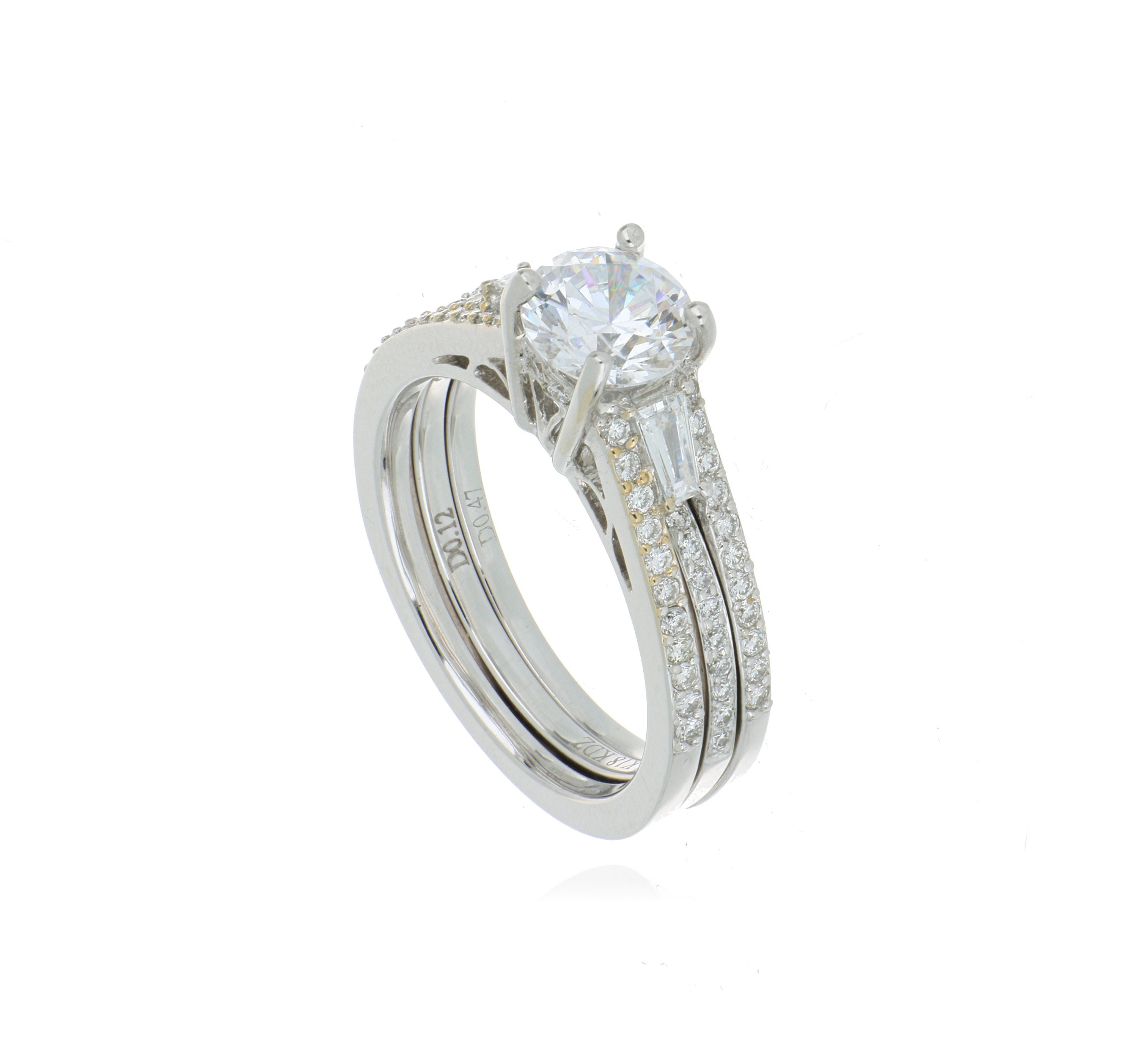 18k White Gold Diamond Accented Bridal Set Semi Mount