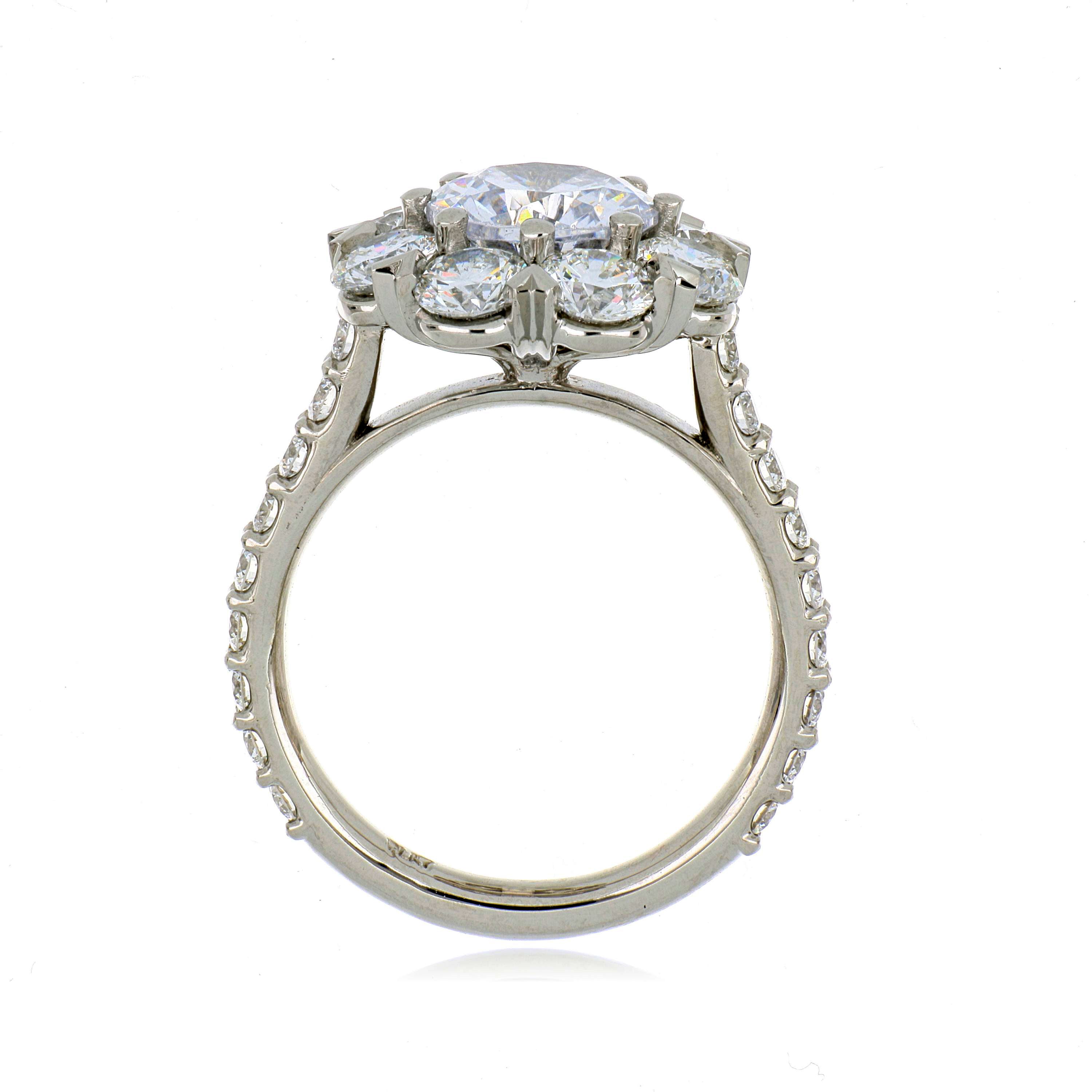 Platinum Diamond Accented Semi Mount Engagement Ring