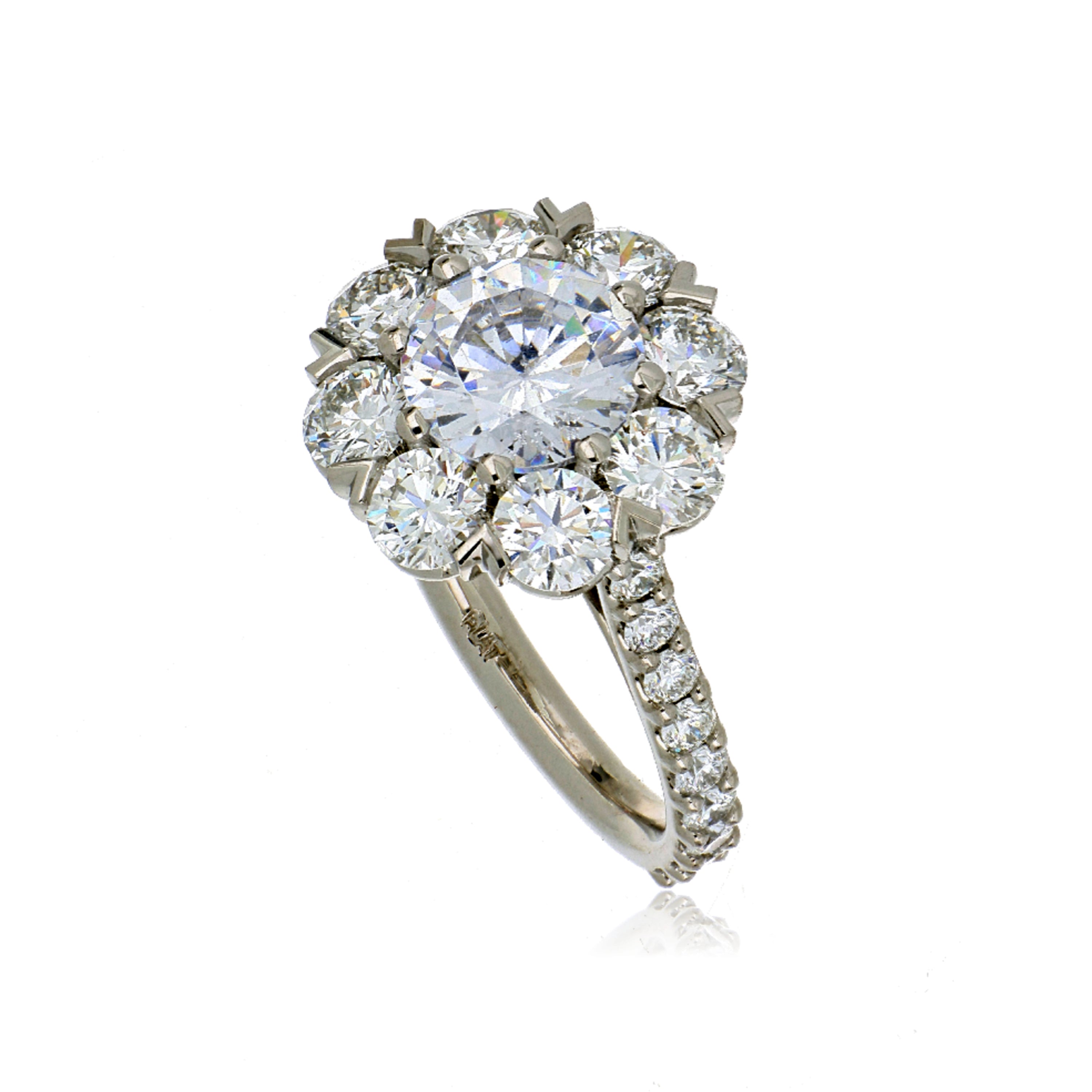 Platinum Diamond Accented Semi Mount Engagement Ring