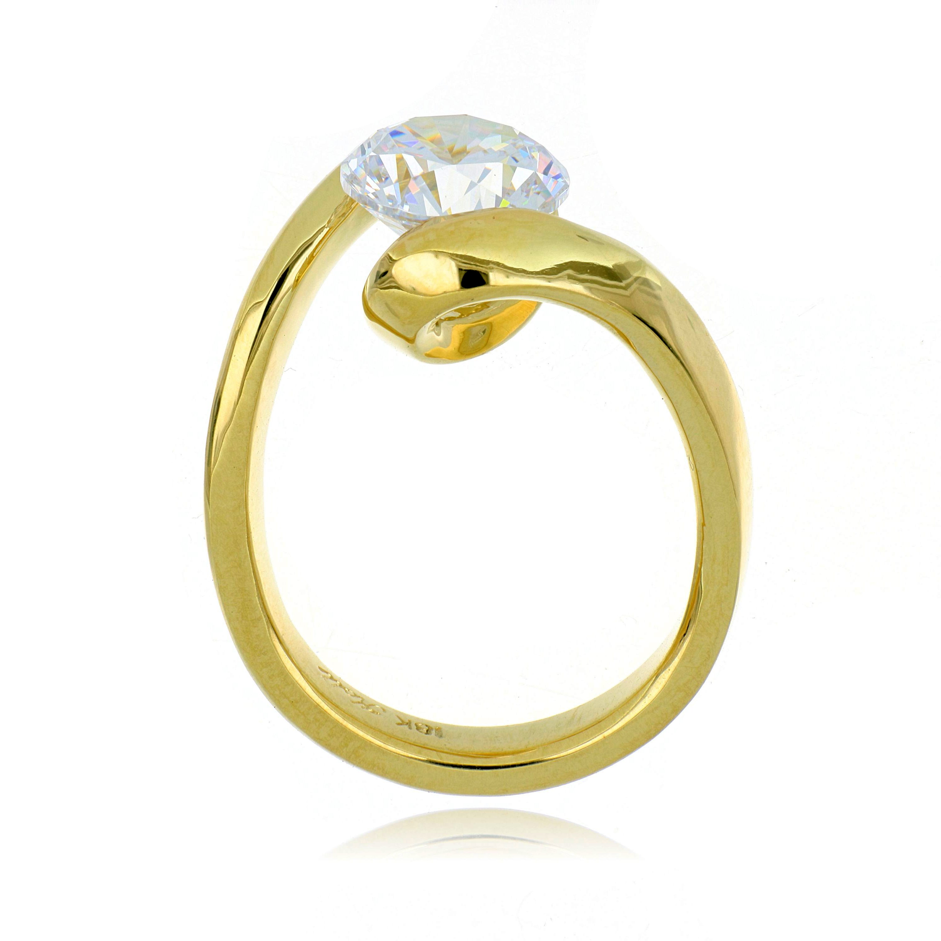 18k Yellow Gold Ribbon Semi Mount - Charles Koll Jewelers