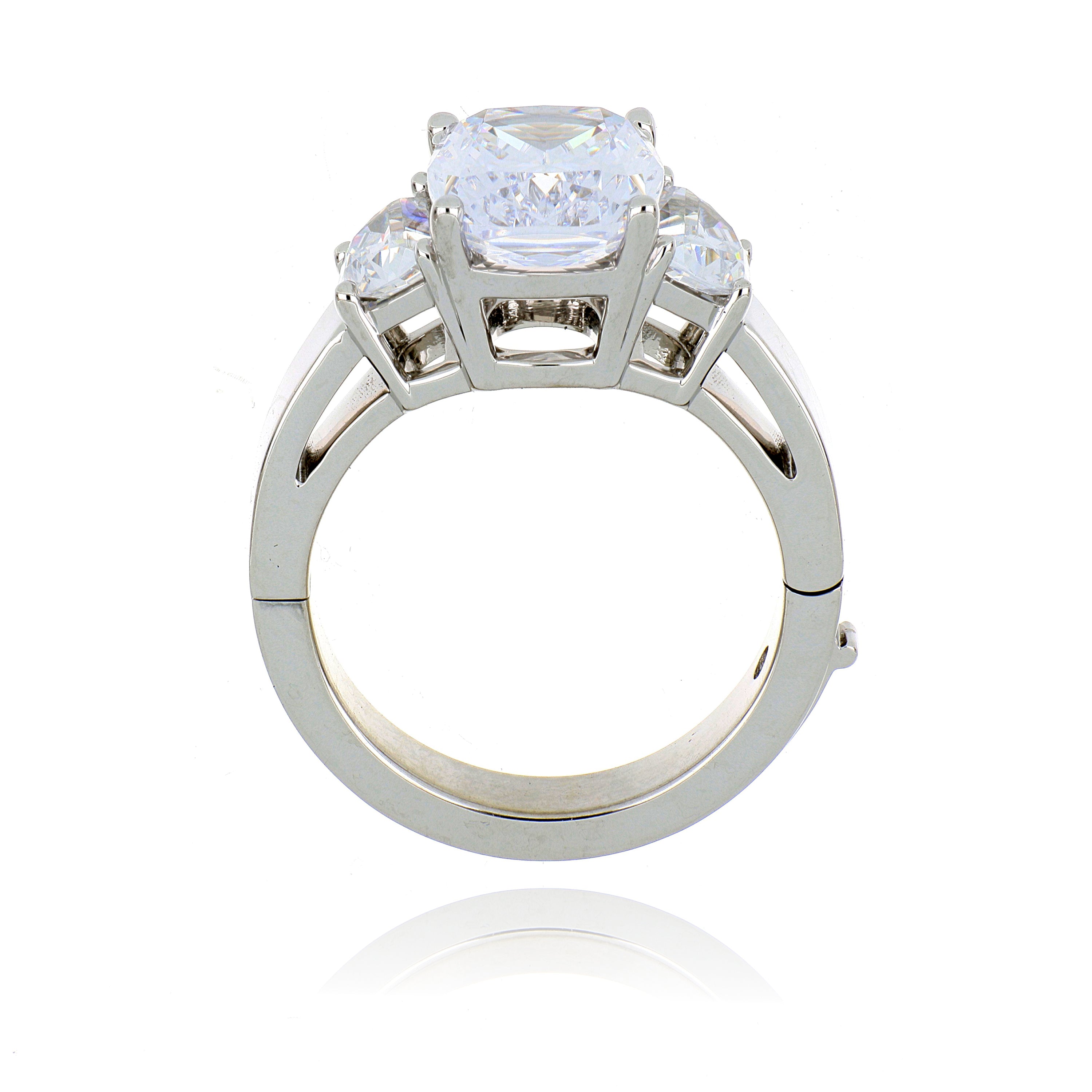 14k White Gold 3 Stone Semi Mount - Charles Koll Jewelers