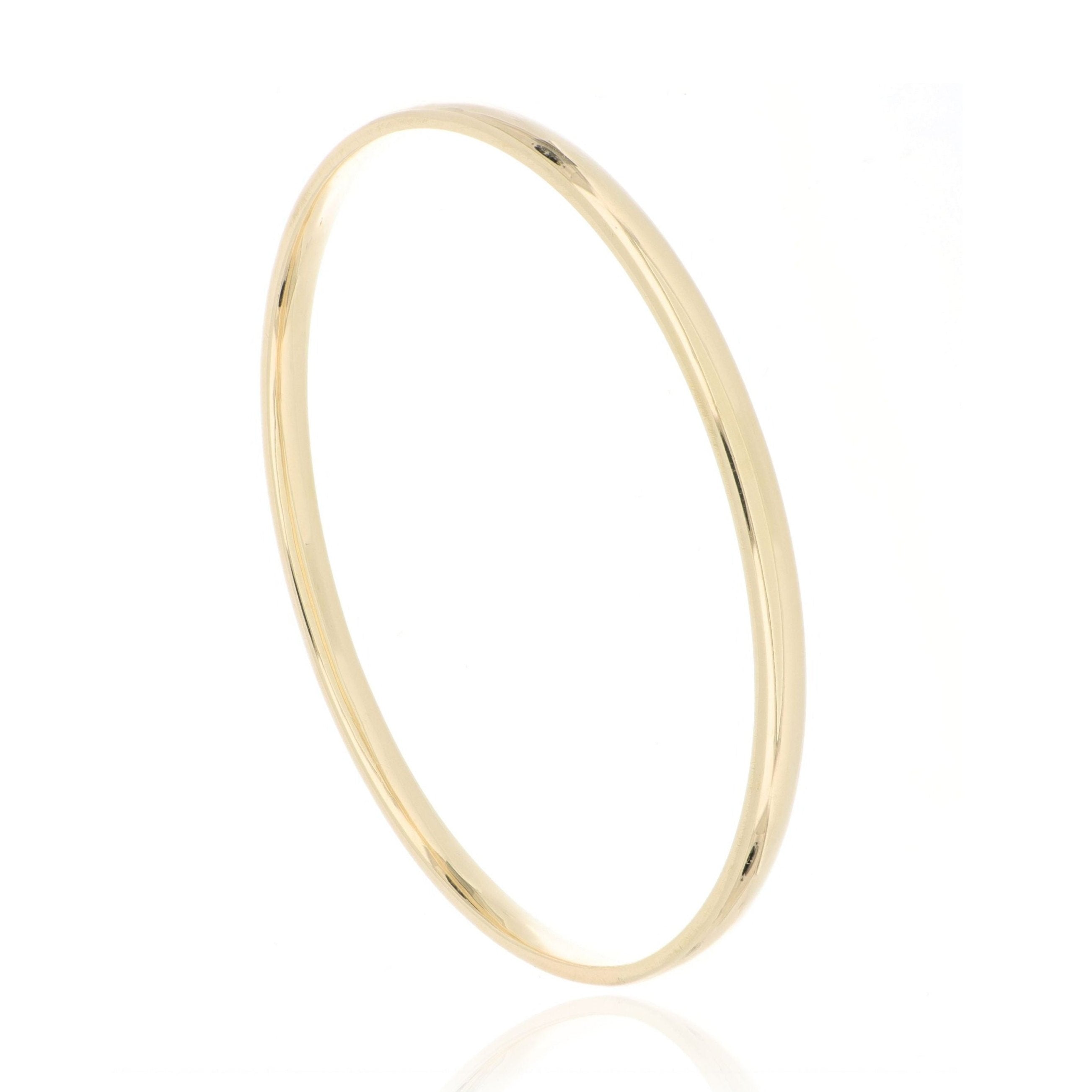 14k Yellow Gold Solid Bangle - Charles Koll Jewelers