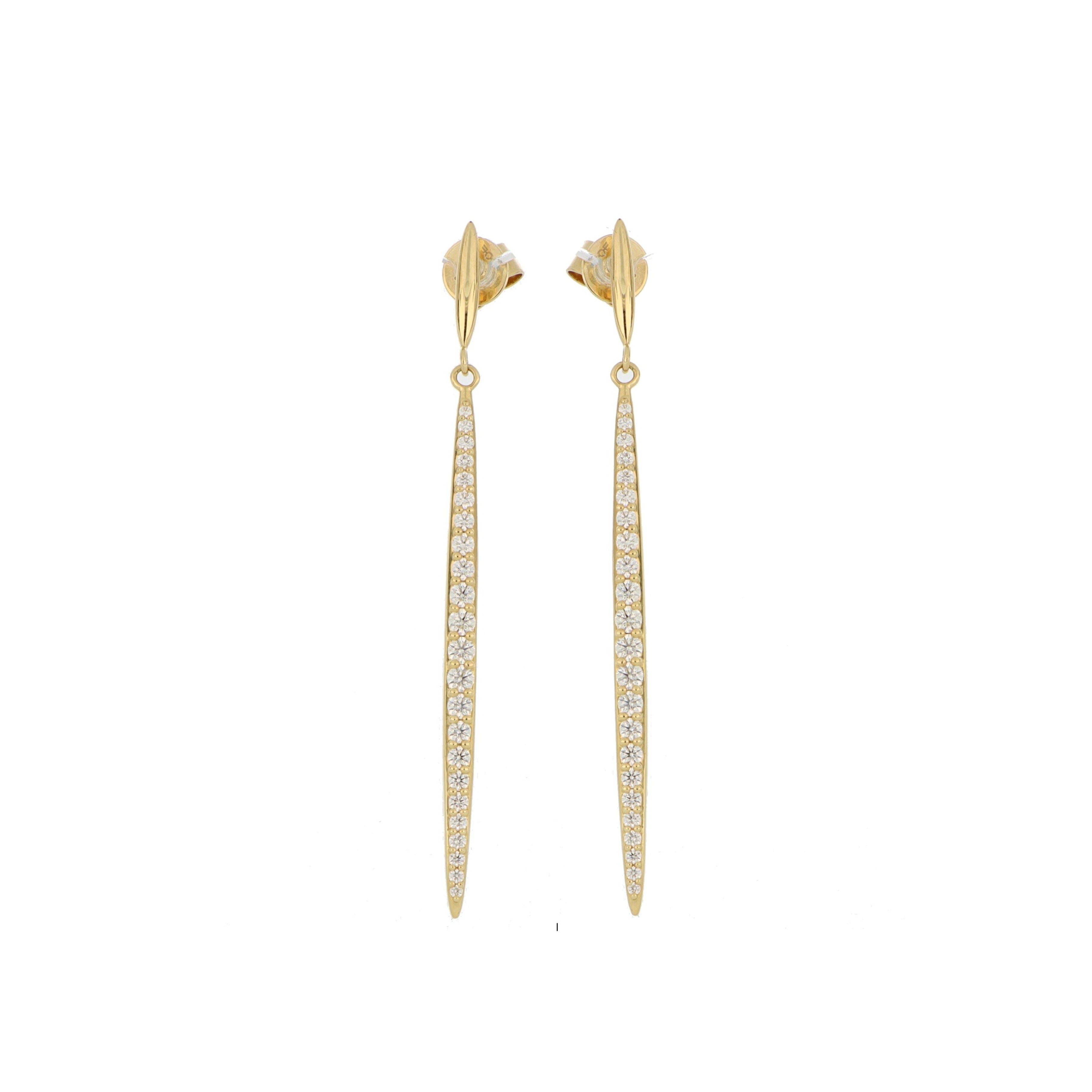 18k Yellow Gold Diamond Drop Earrings