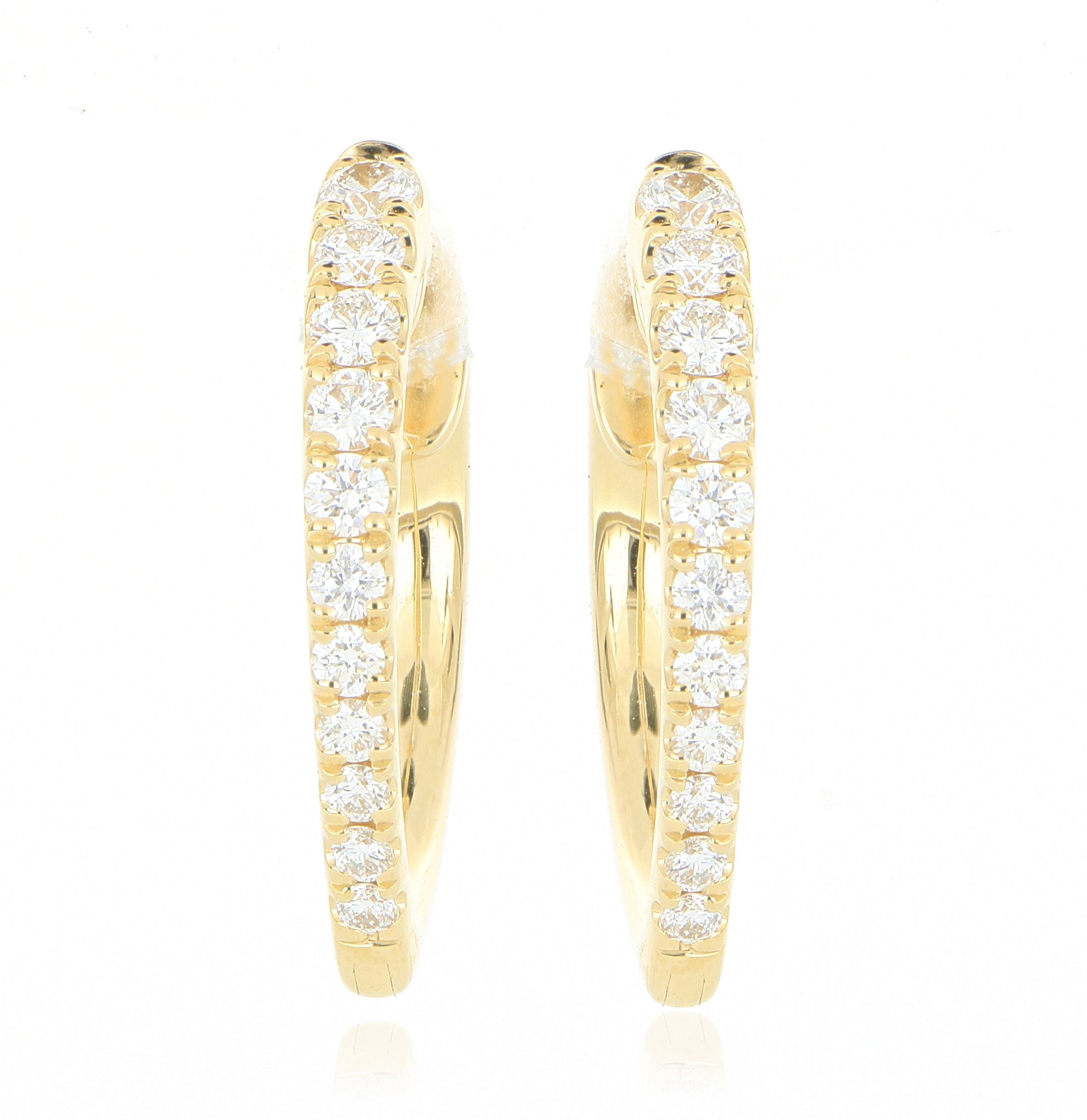 18k Yellow Gold Imperial Diamond Huggies - Charles Koll Jewelers