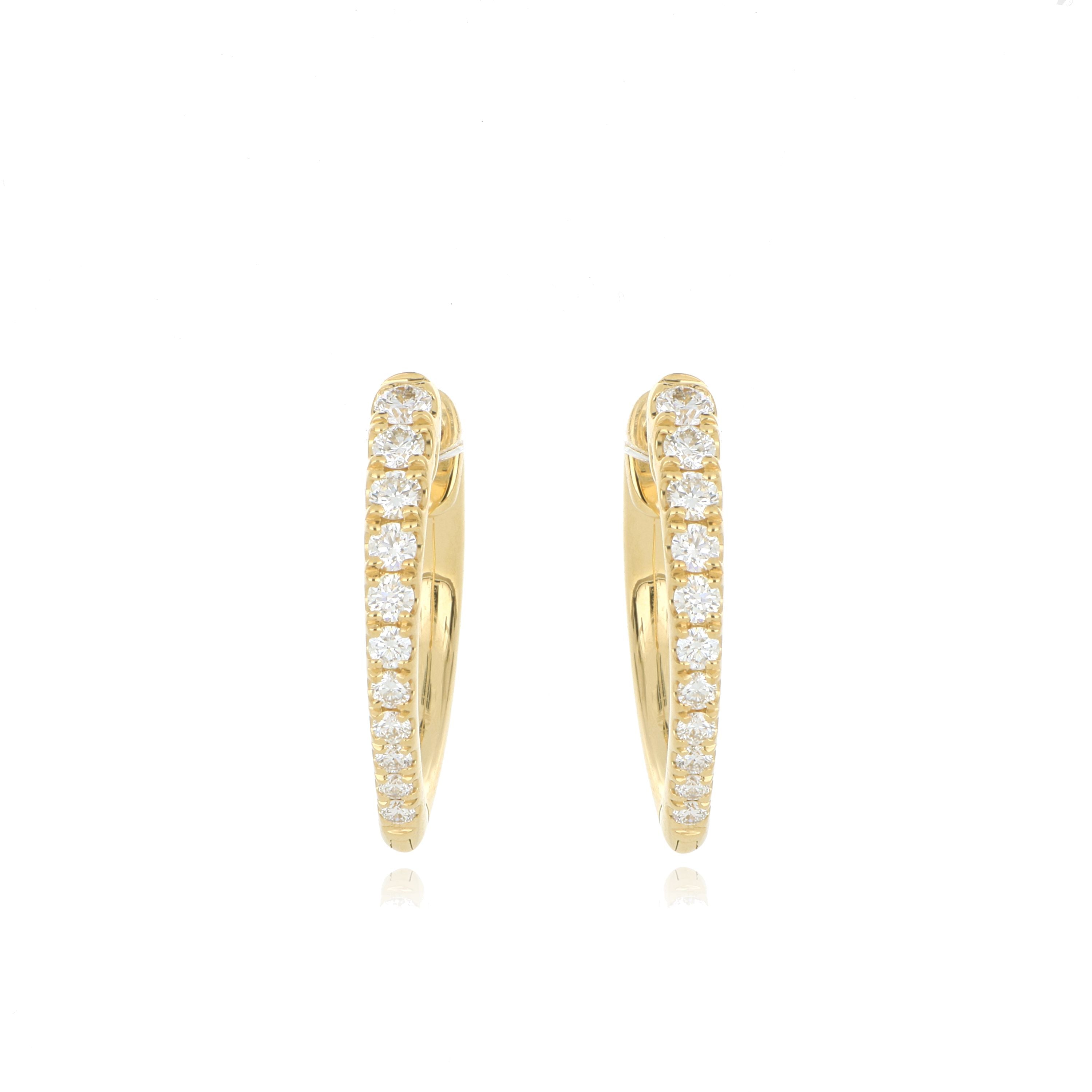 18k Yellow Gold Diamond Imperial Huggies