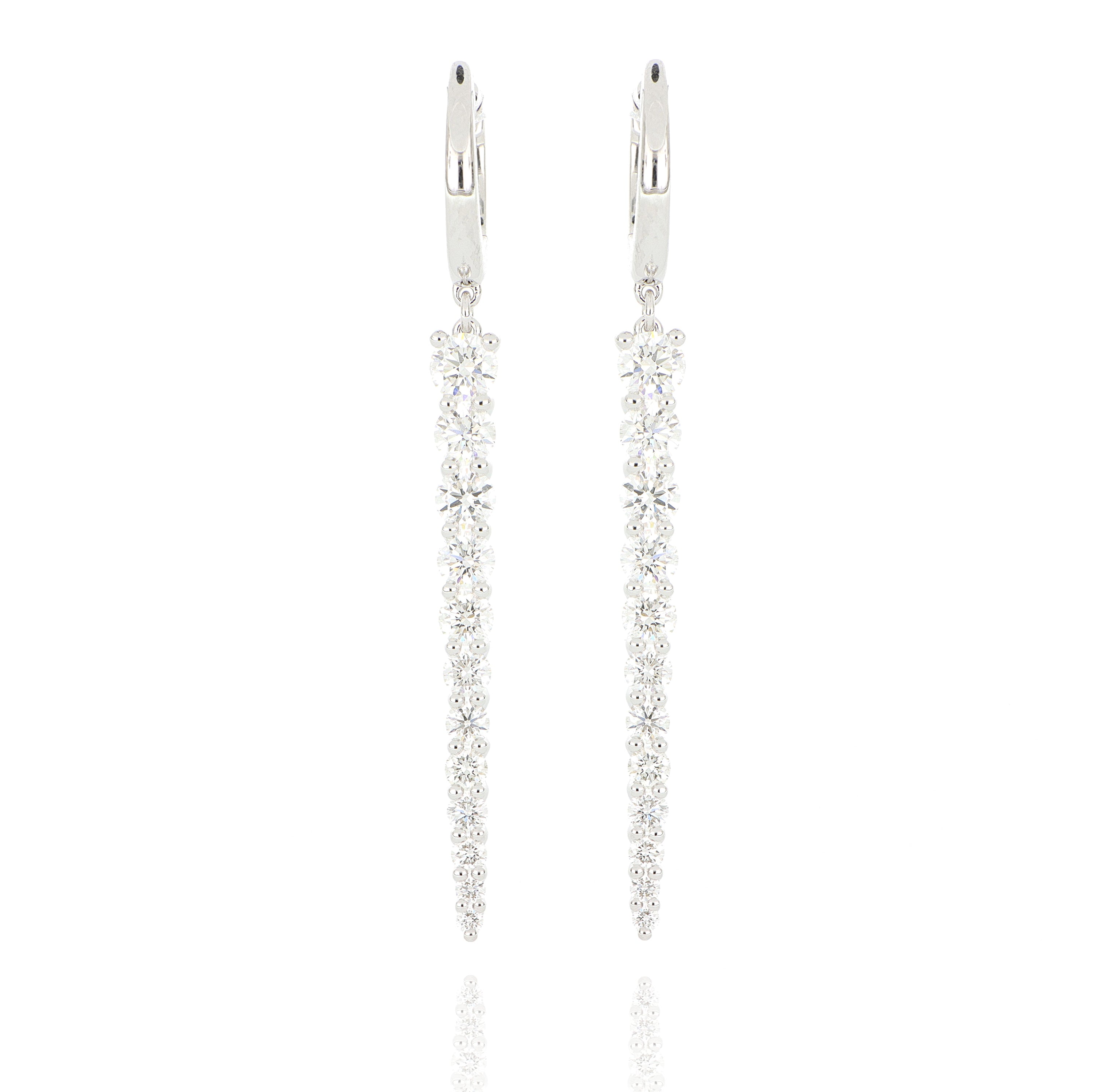 18k White Gold Diamond Identity Drop Earrings