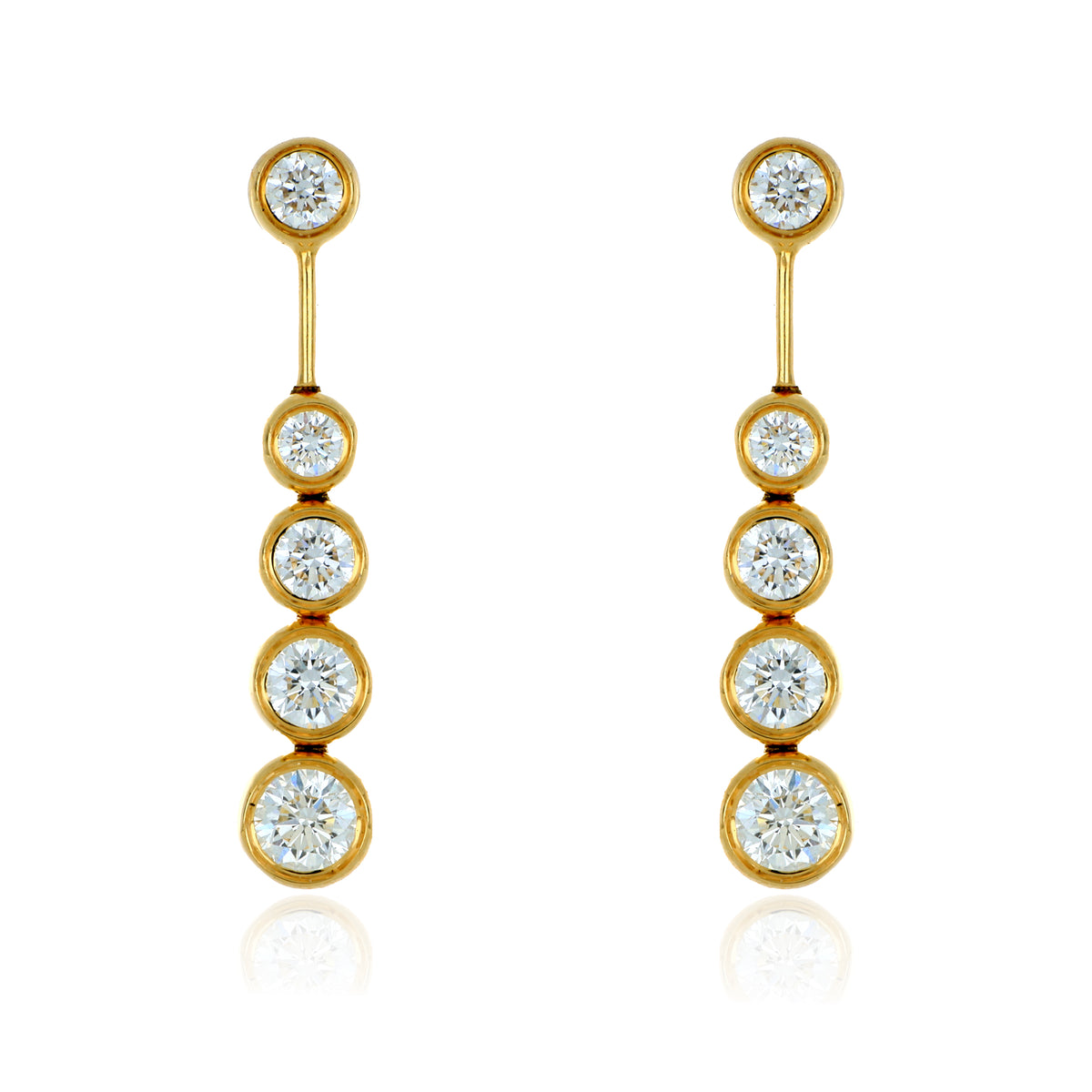 18k Yellow Gold Cascade Diamond Drop Earrings