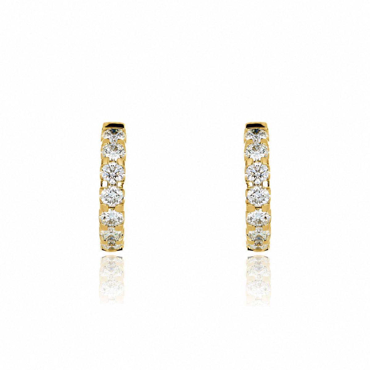 18k White or Yellow Gold Mini Diamond Huggies