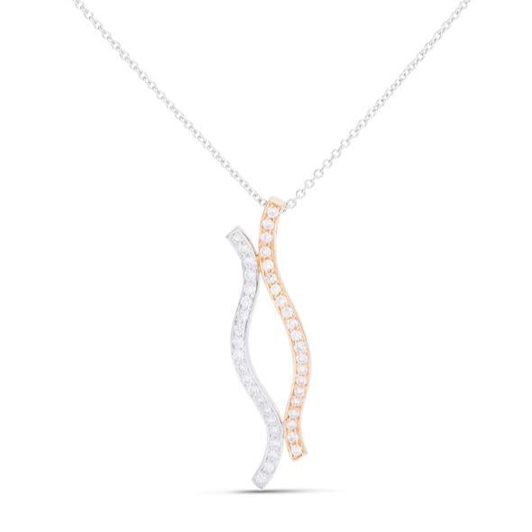 18k Rose and White Gold Diamond Fashion Necklace