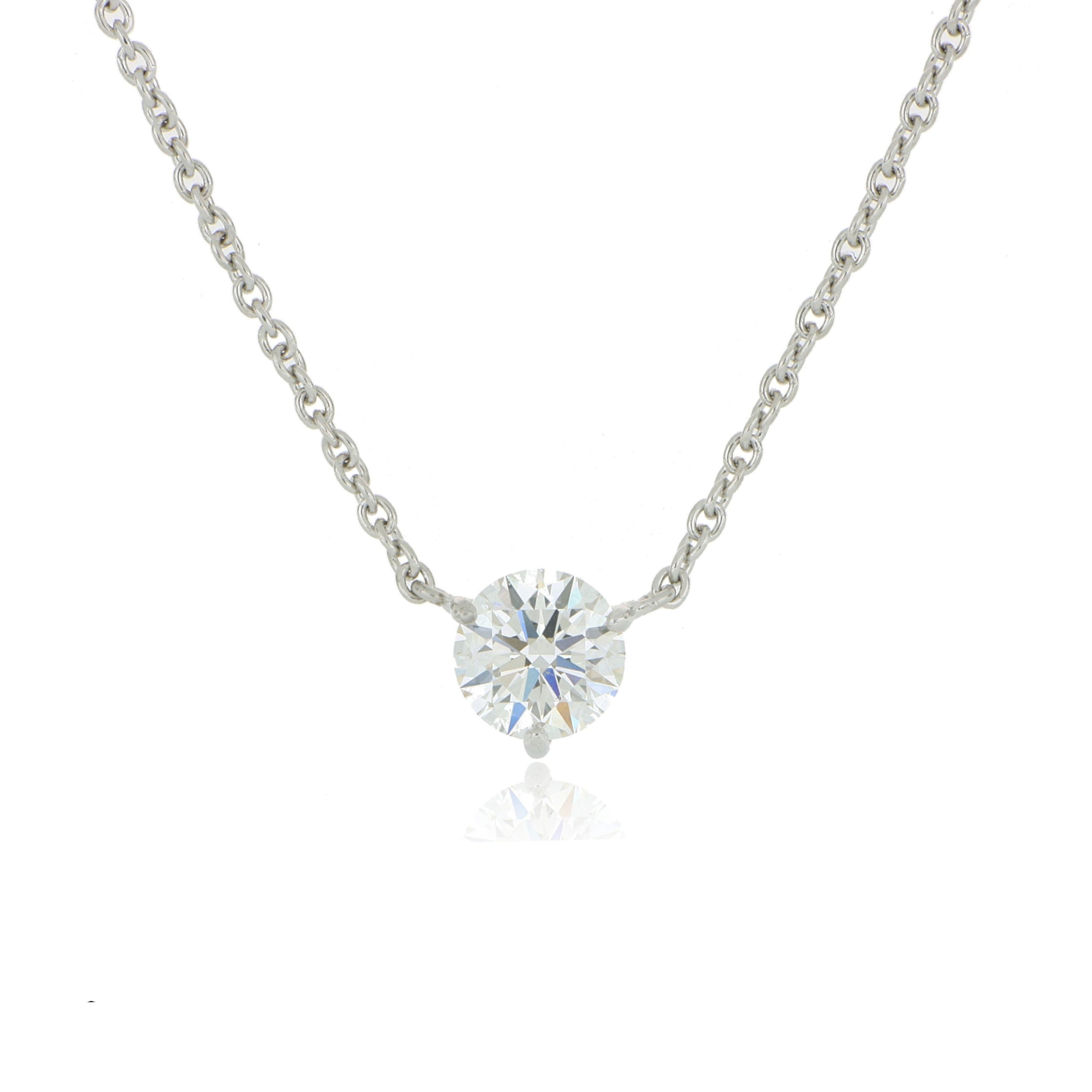 Platinum Solitaire Diamond Necklace