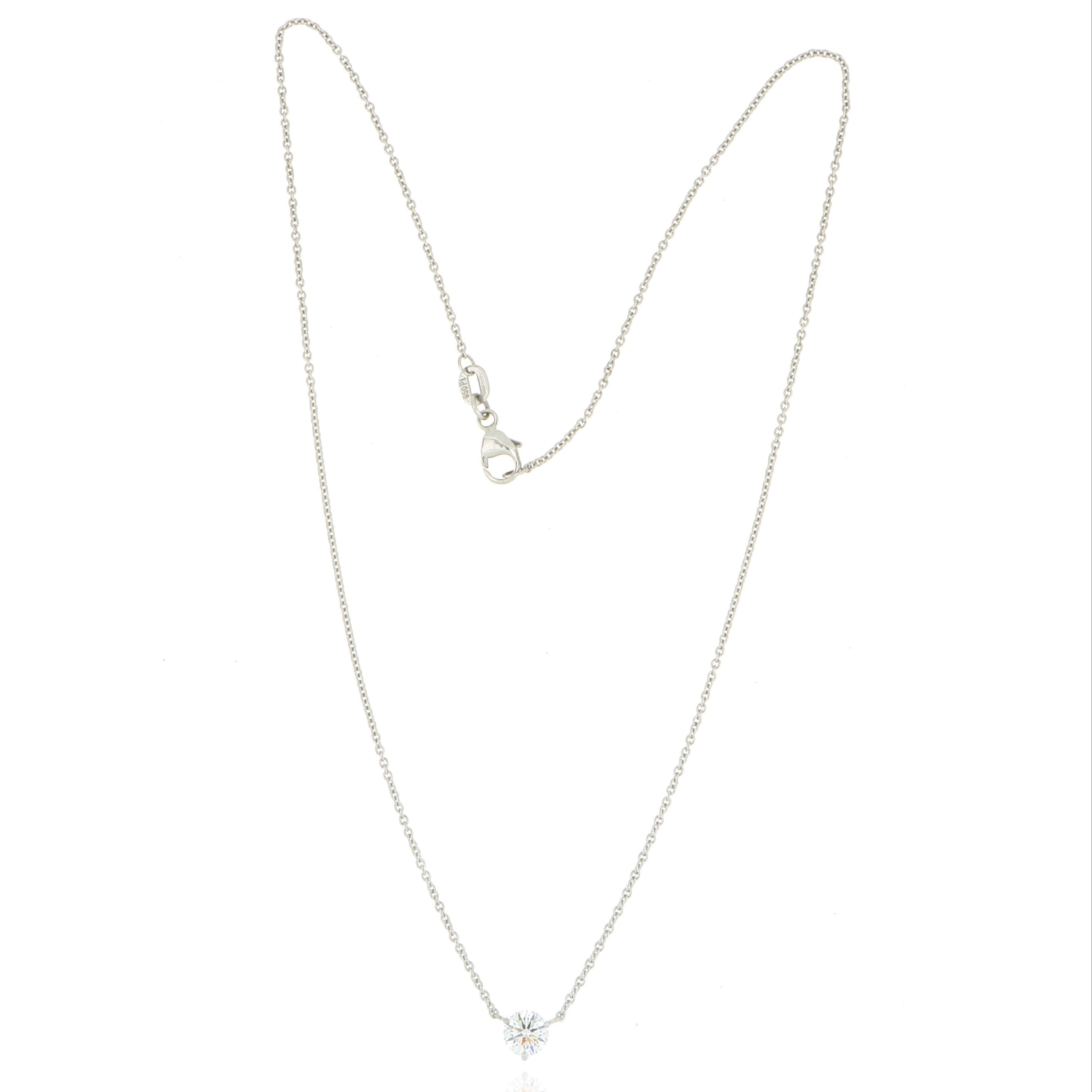 Platinum Solitaire Diamond Necklace