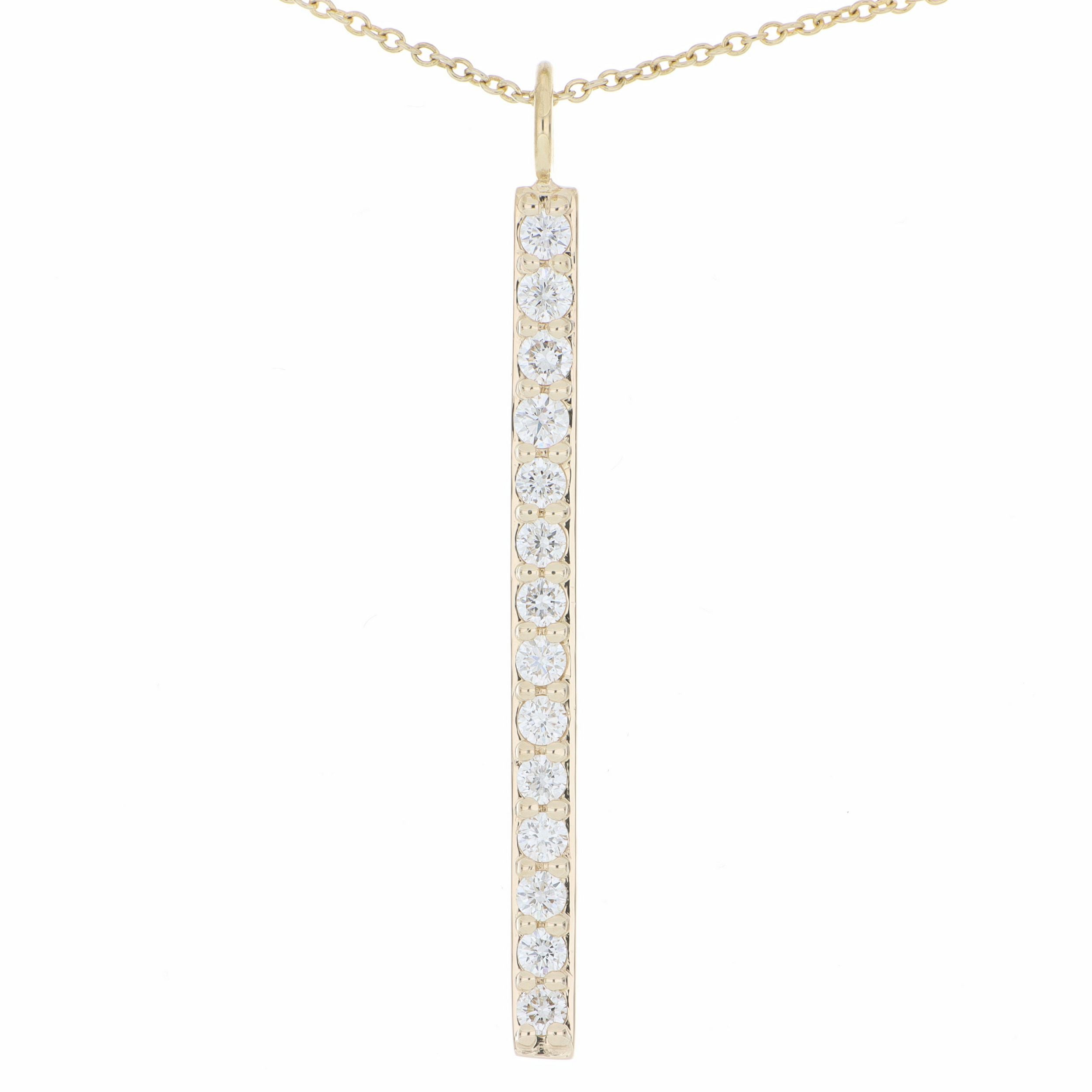 14k Yellow Gold Diamond Pendant
