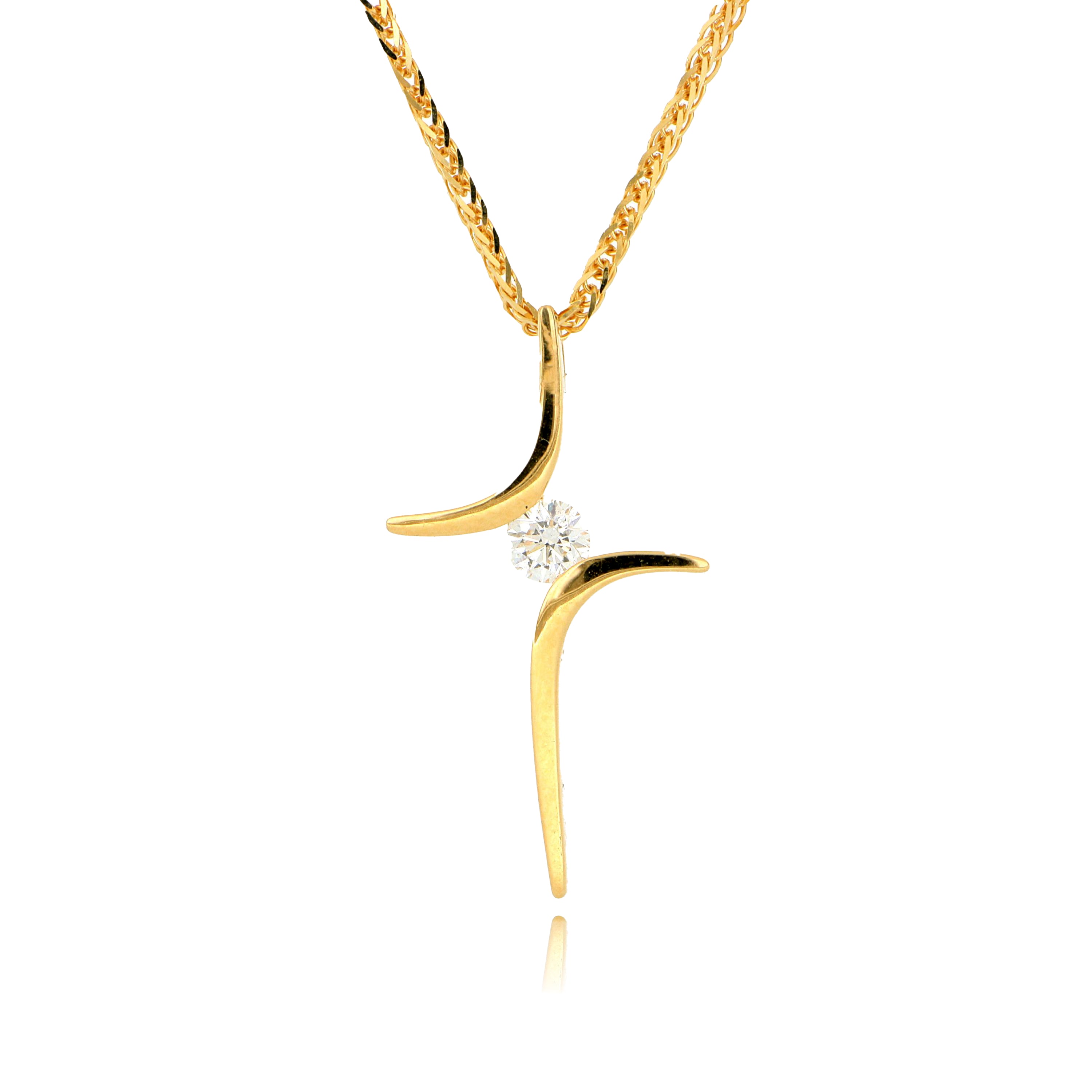 18k Gold Diamond Cross - Charles Koll Jewelers