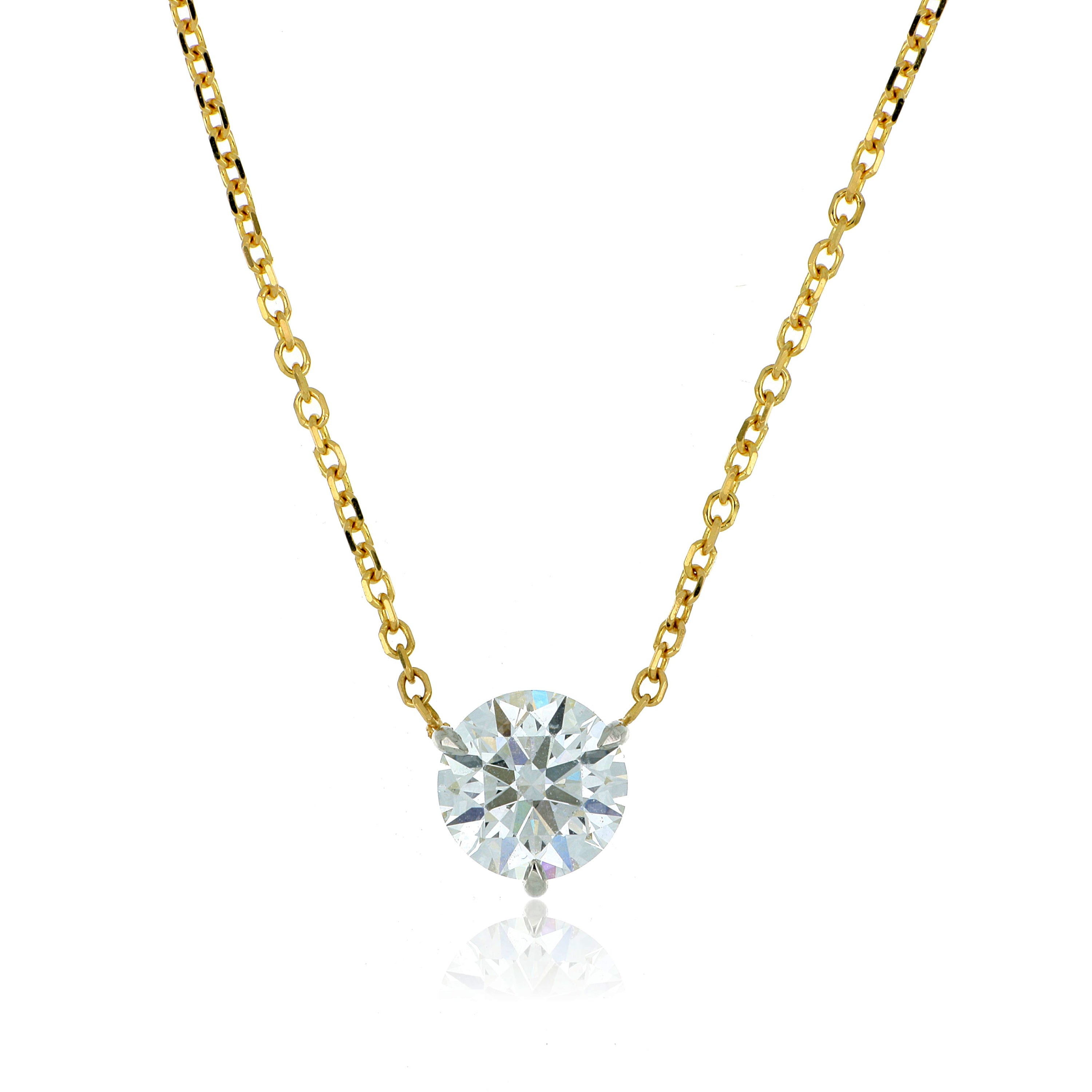 Platinum and 18k Yellow Gold Signature Diamond Pendant - Charles Koll Jewelers