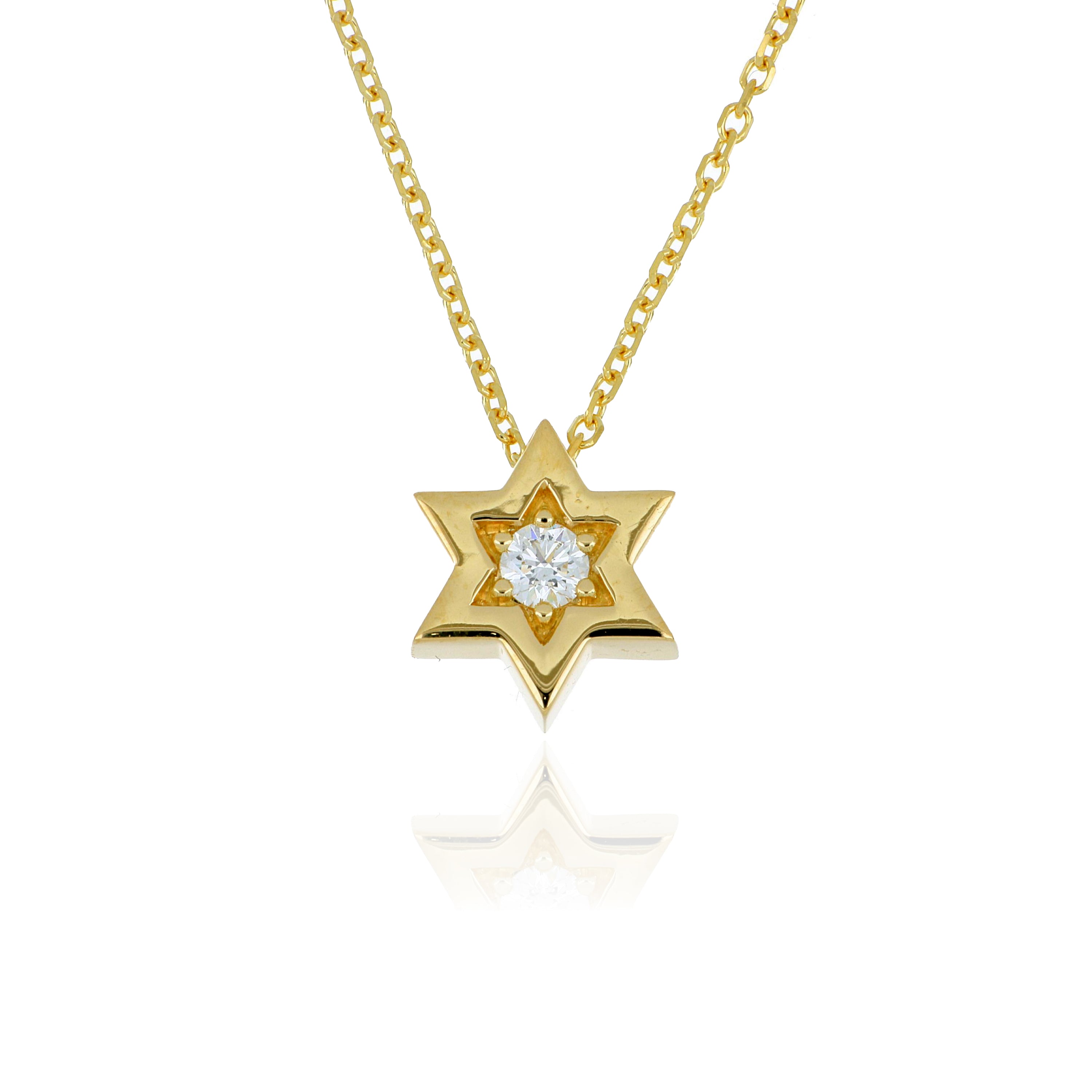 18k Yellow Gold Single Diamond Start Pendant