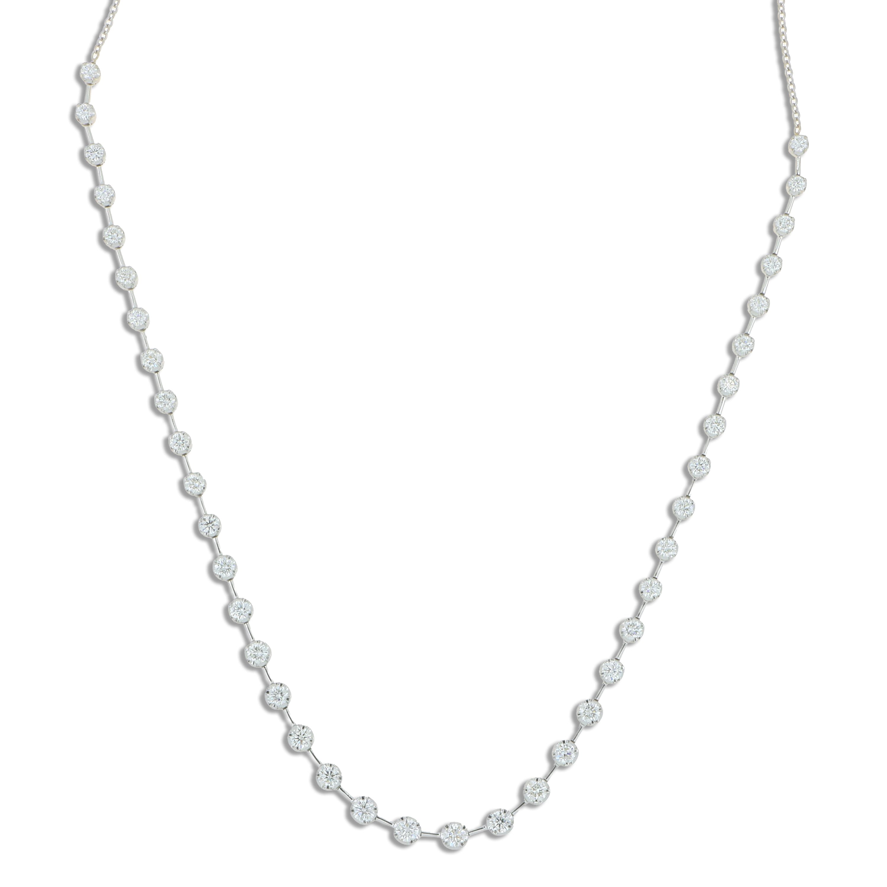 18k White Gold Serena Station Diamond Necklace