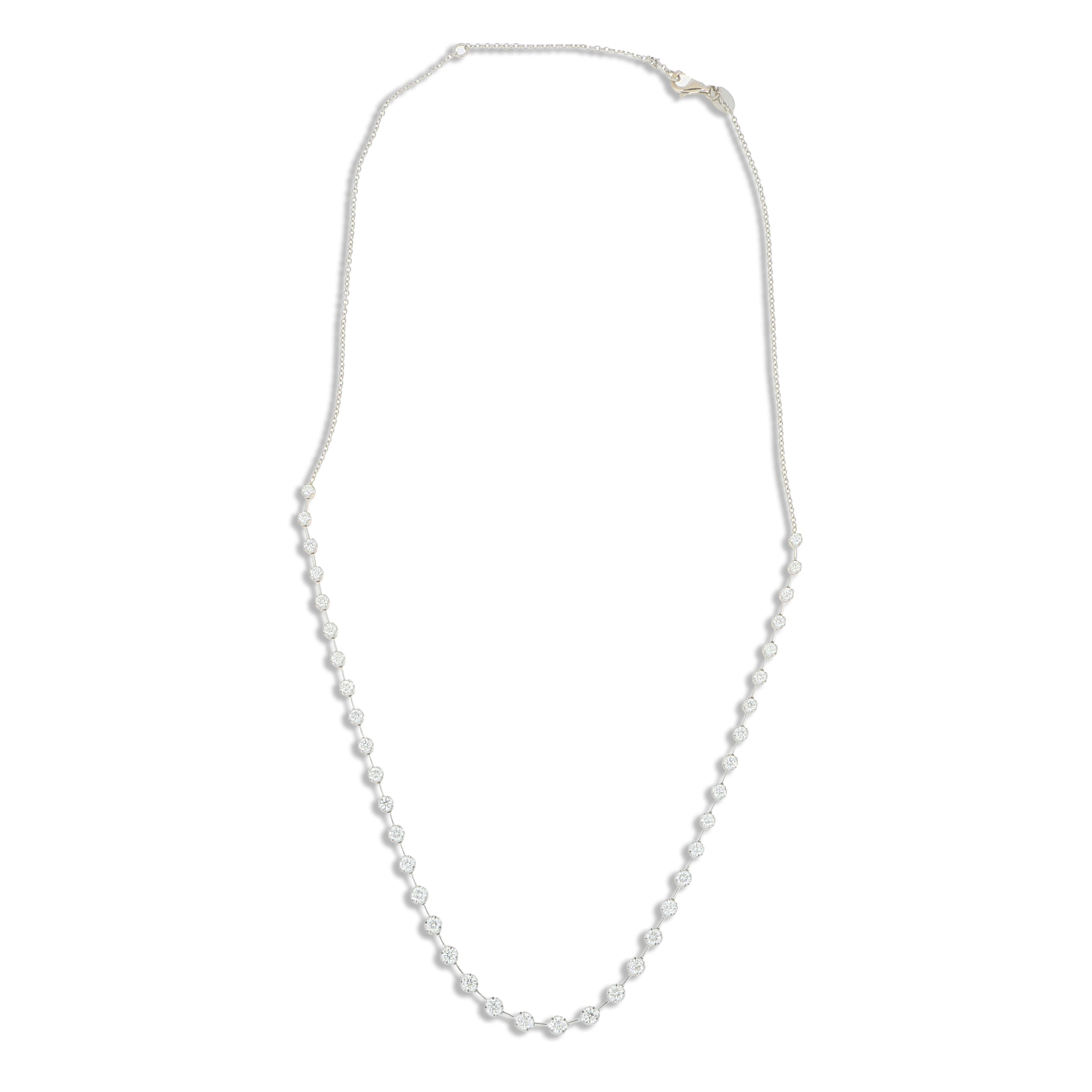 18k White Gold Serena Station Diamond Necklace
