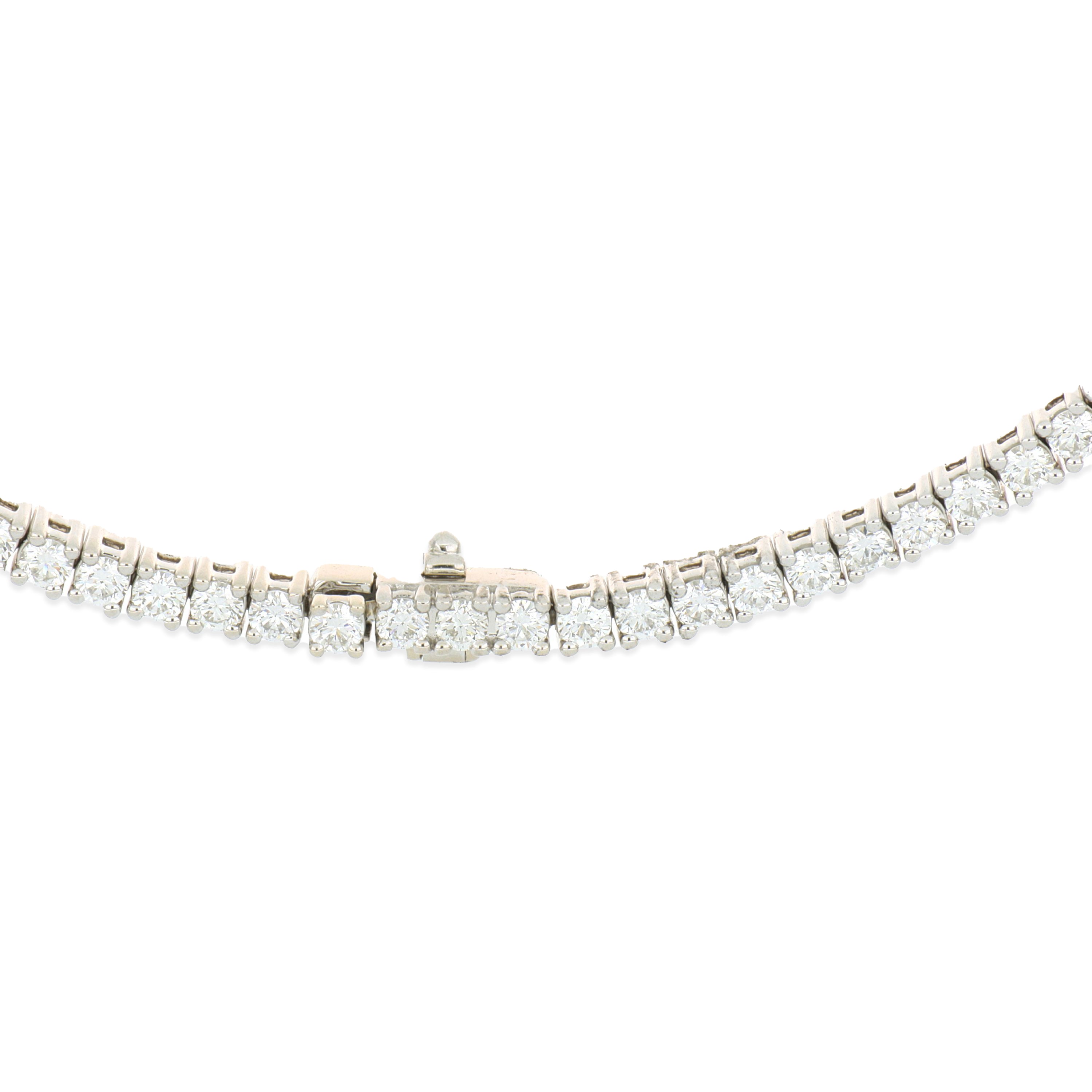 18k White Gold 4 Prong Diamond Tennis Necklace - Charles Koll Jewelers