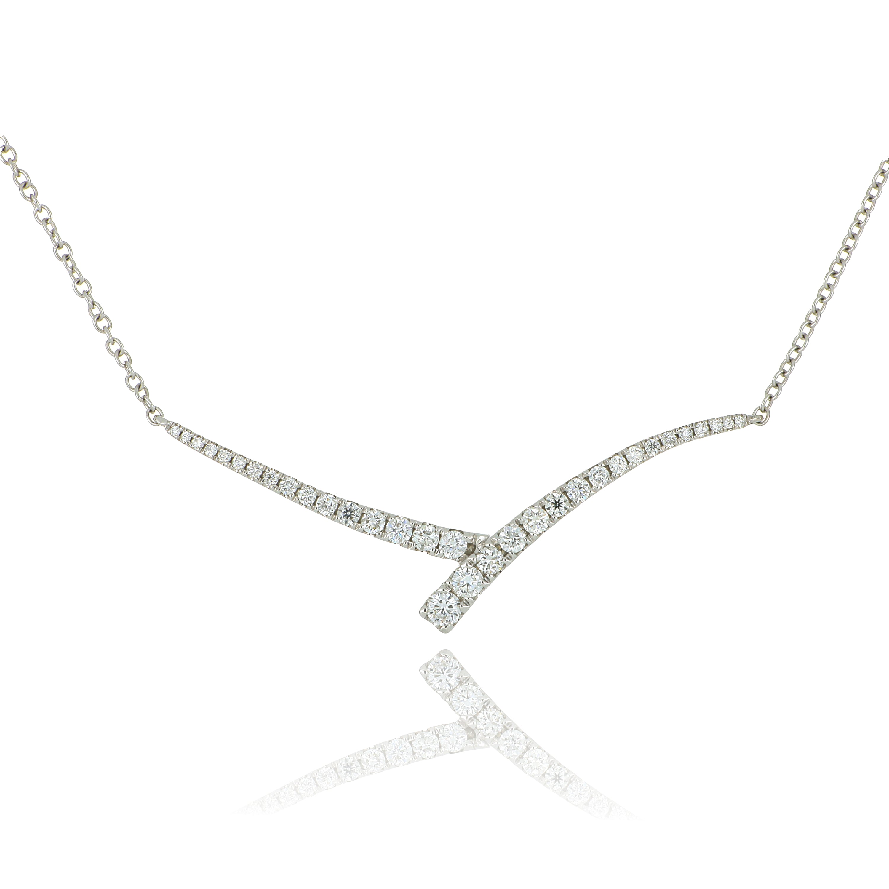 18k White Gold Diamond Necklace - Charles Koll Jewelers
