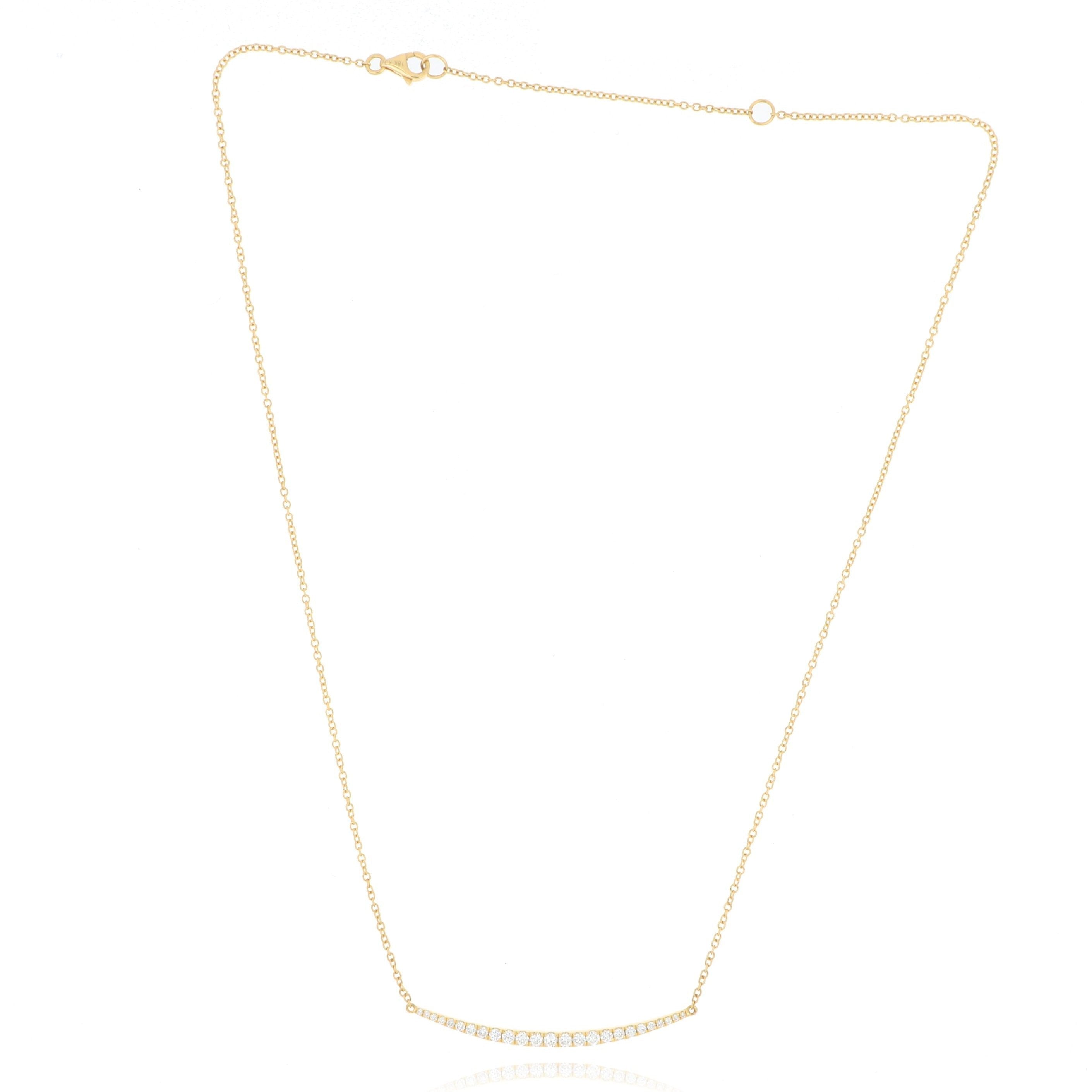 18k Yellow Gold Tapered Diamond Necklace - Charles Koll Jewelers
