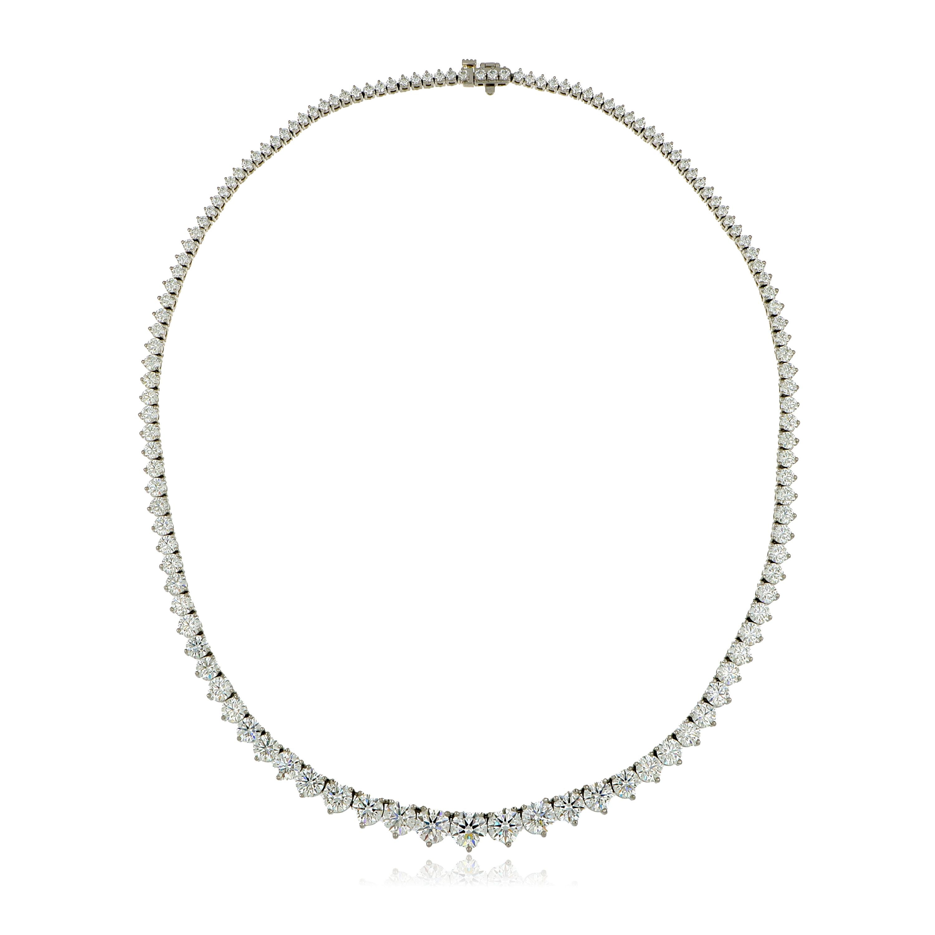 Platinum Graduated Diamond Riviera Necklace