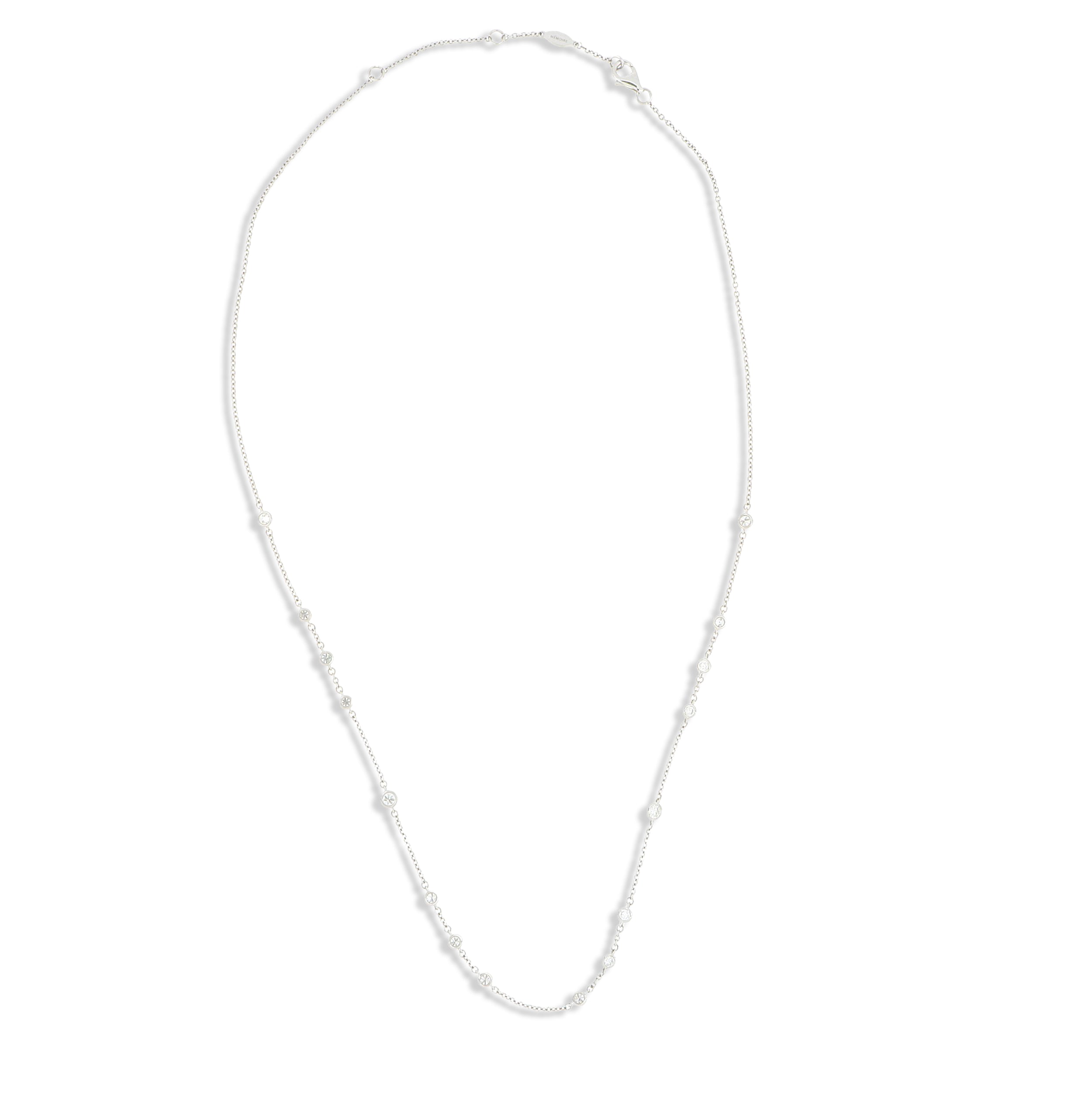 18k White Gold Diamond By the Yard Necklace - Charles Koll Jewelers