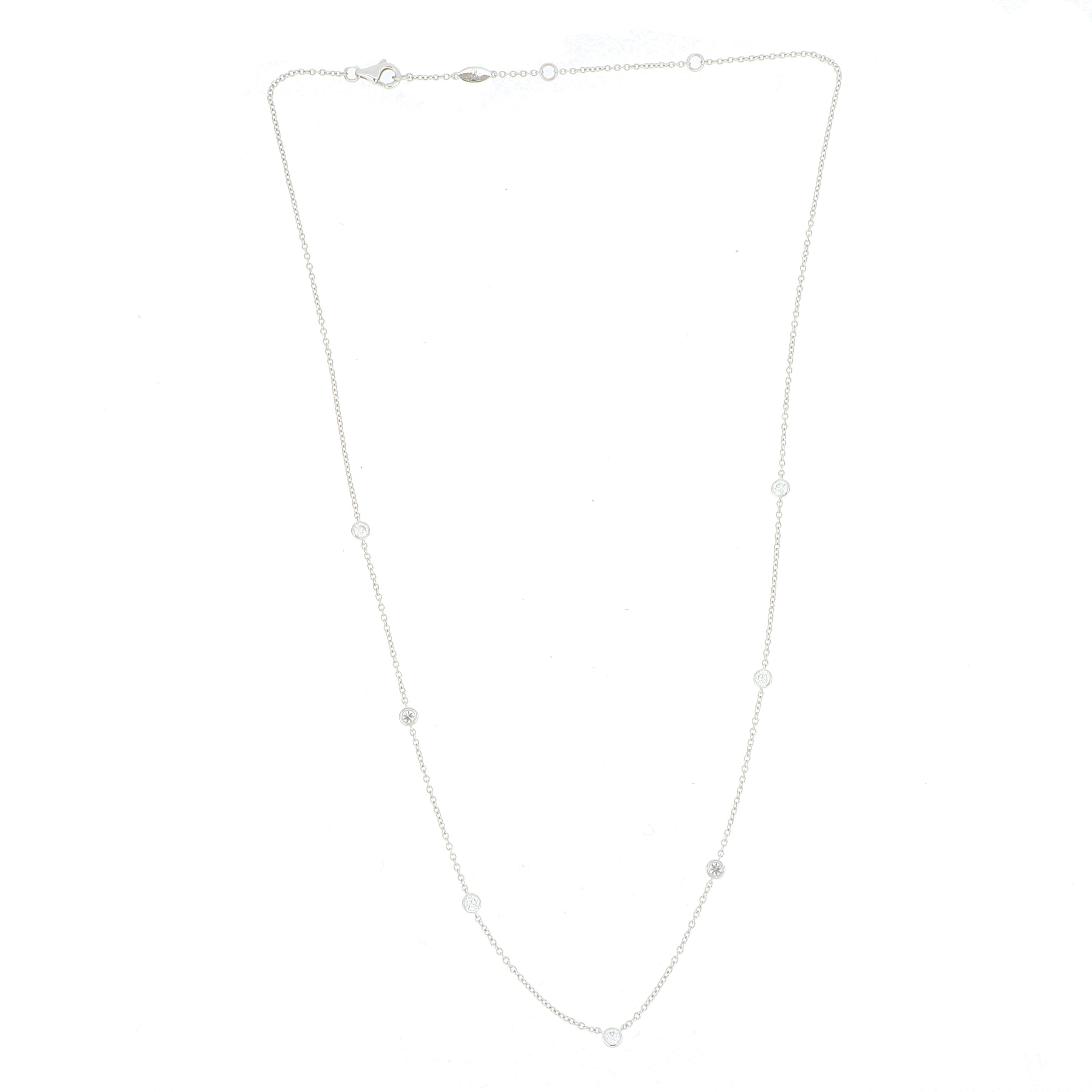 18k White Gold Diamond Cascade Necklace