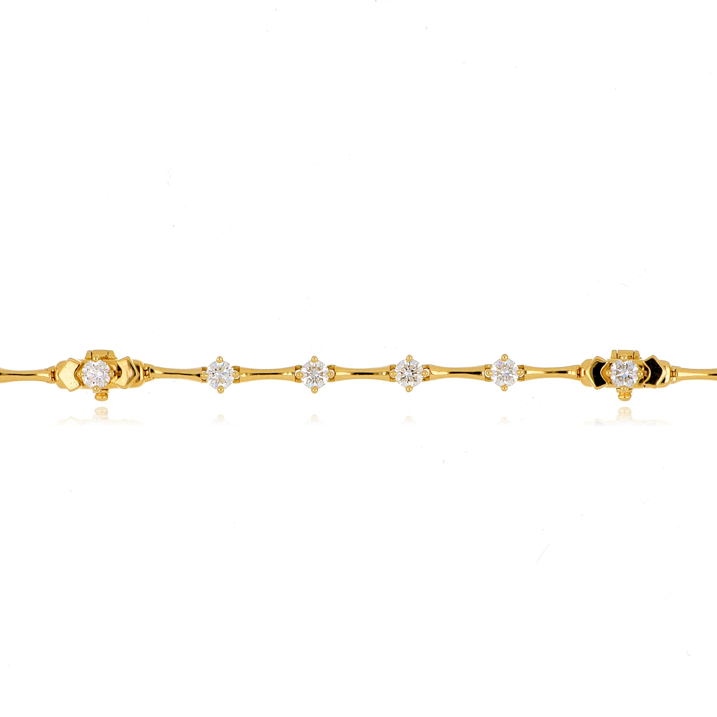 18k Yellow Gold Diamond Station Necklace