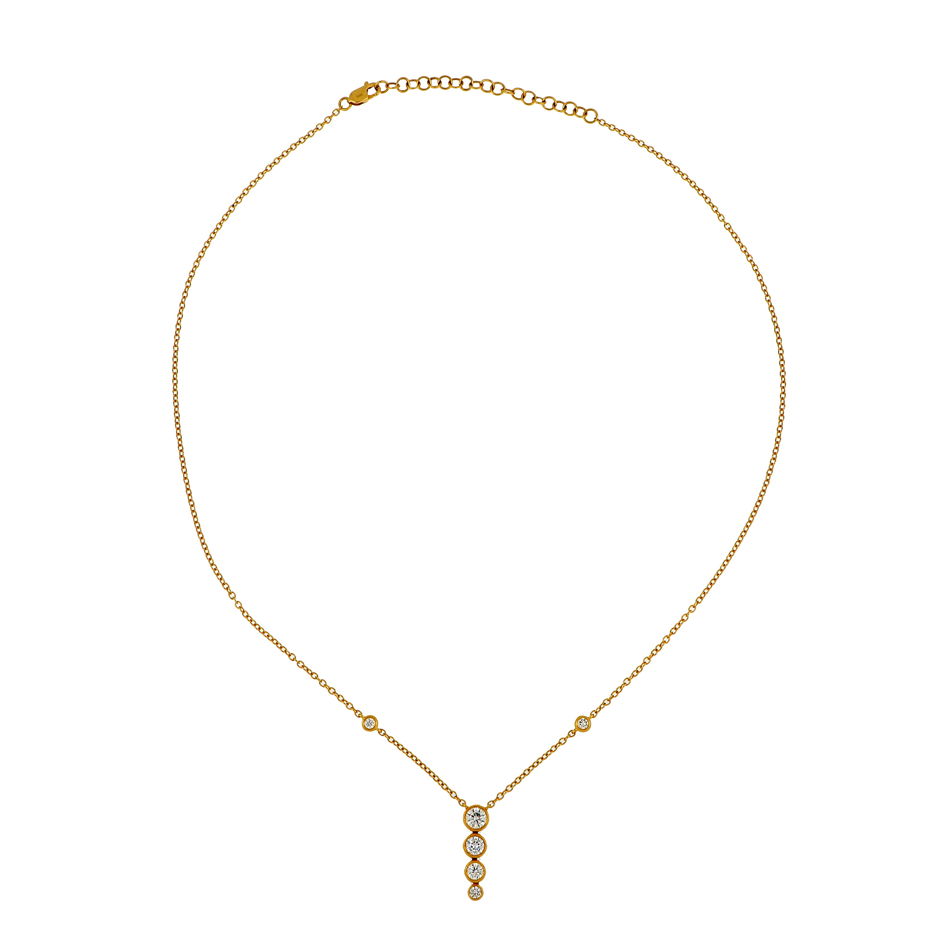 18k Yellow Gold Diamond Cascade Necklace - Charles Koll Jewelers
