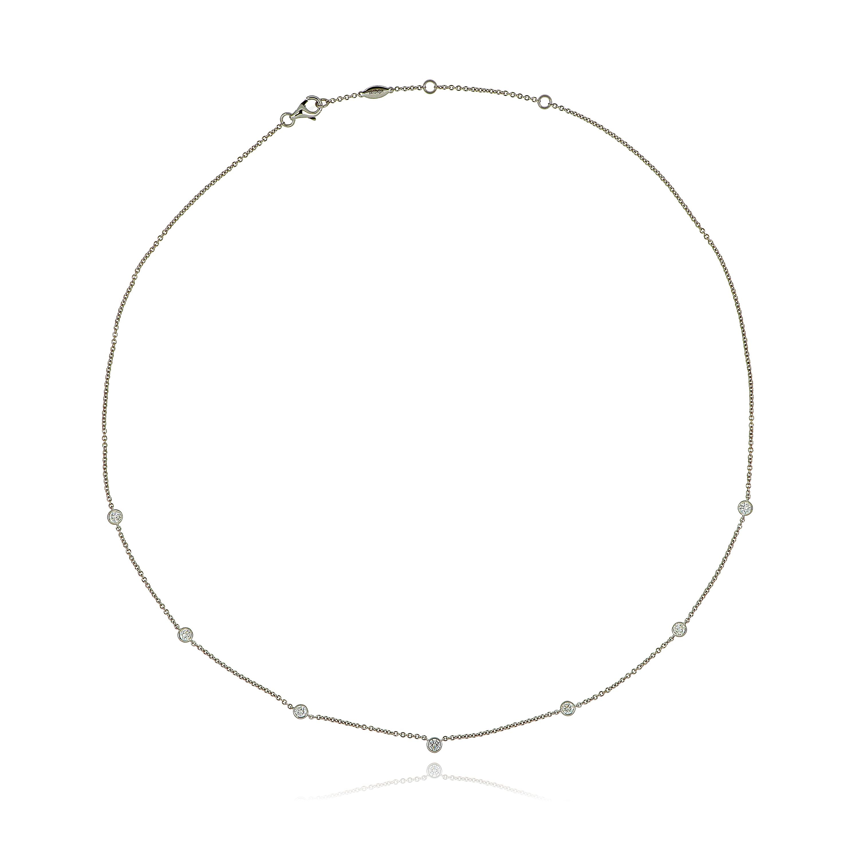 18k White Gold Diamond Cascade Necklace